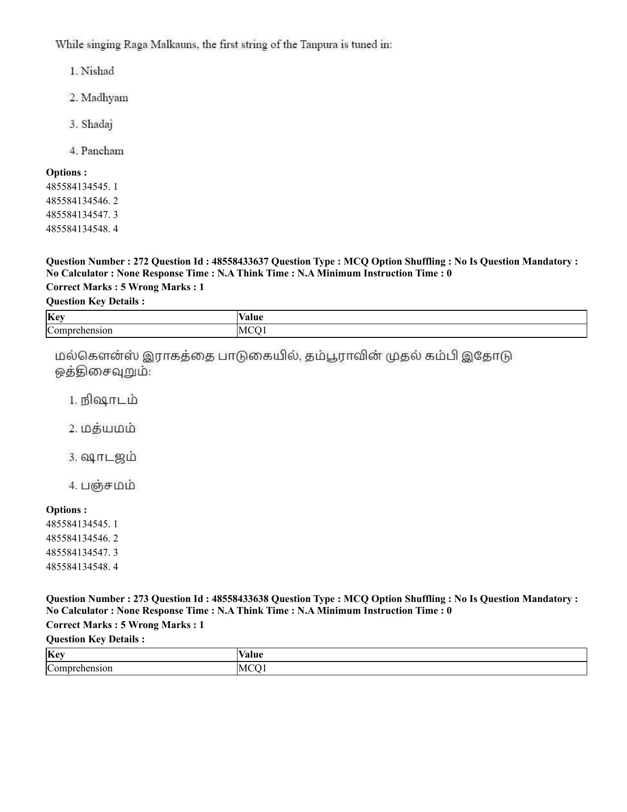 CUET 2023 English Tamil Shift 1 Question Papers - 18 June 2023 - Page 259