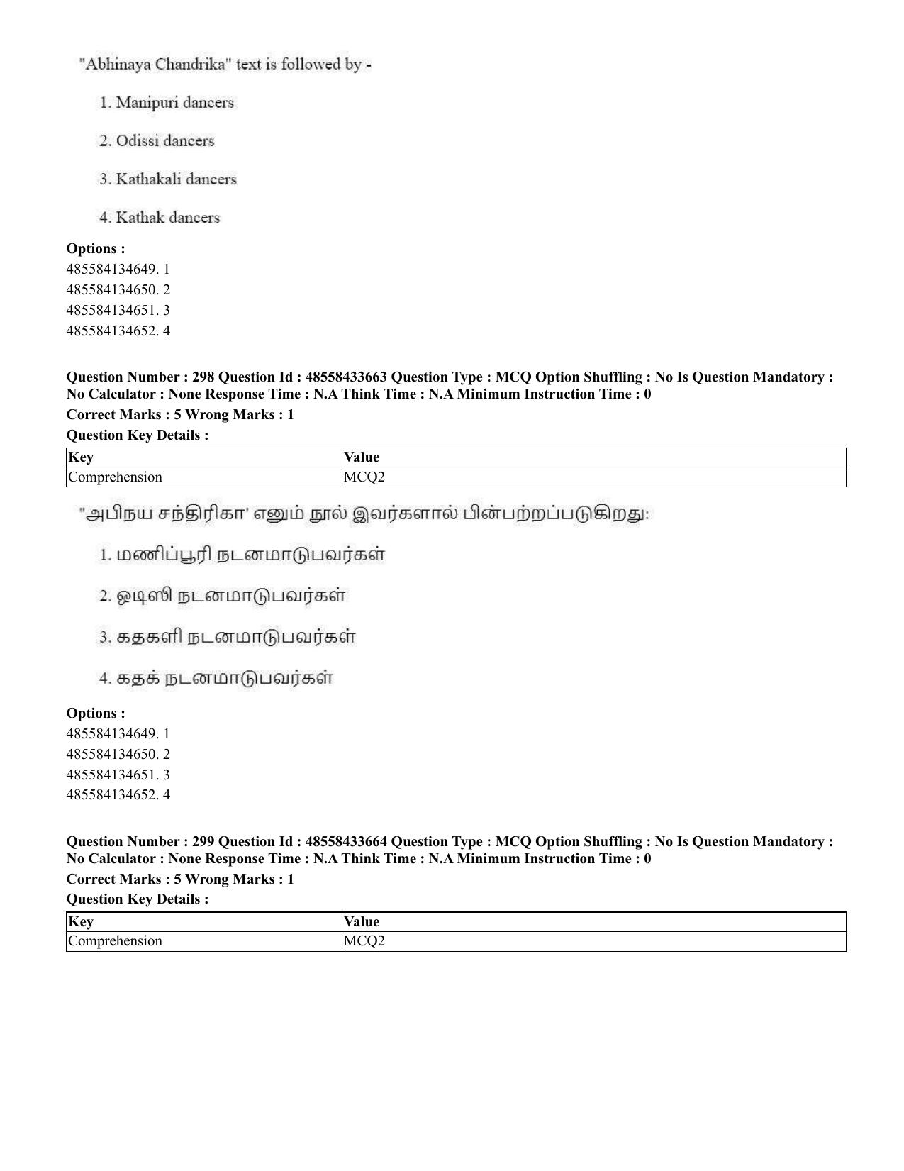 CUET 2023 English Tamil Shift 1 Question Papers - 18 June 2023 - Page 287