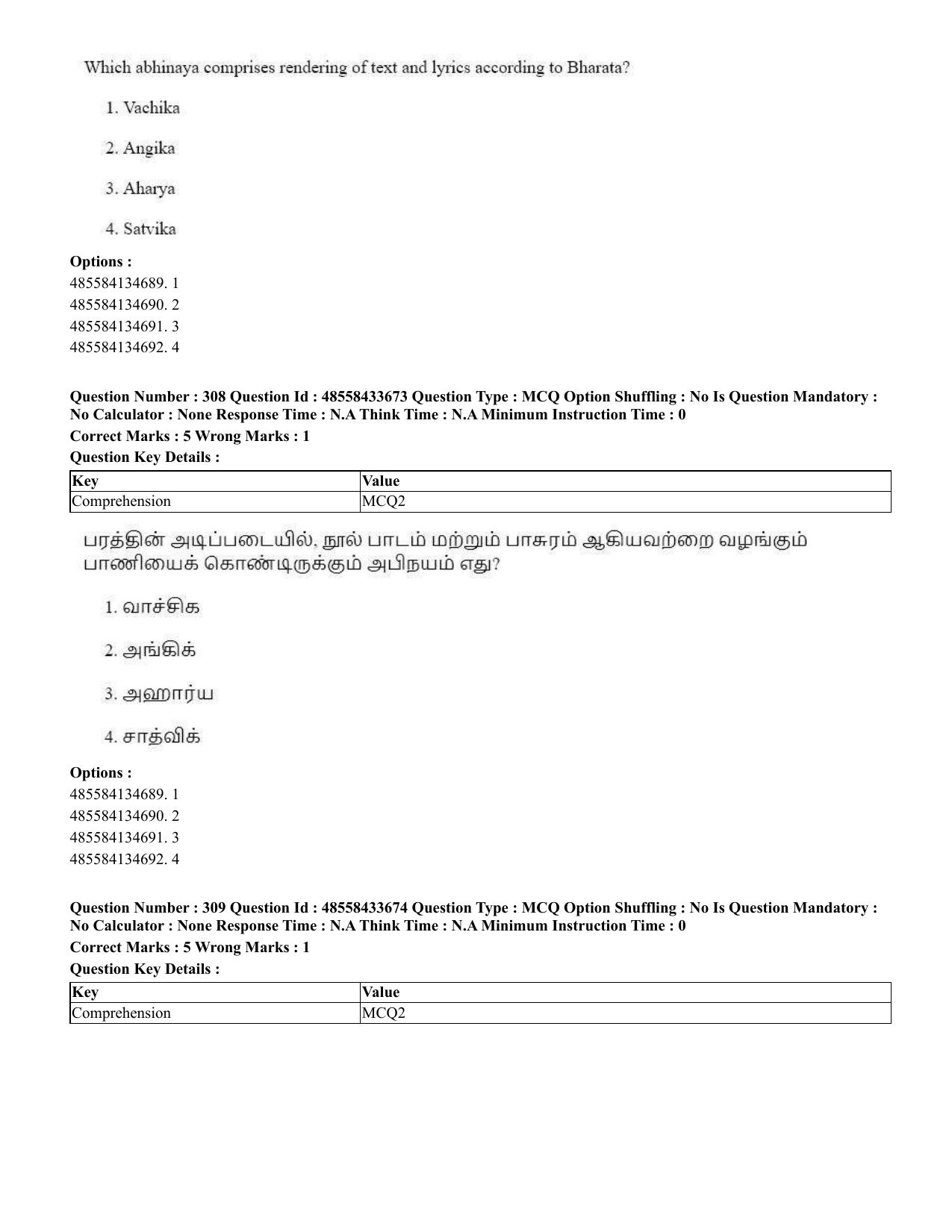 CUET 2023 English Tamil Shift 1 Question Papers - 18 June 2023 - Page 297