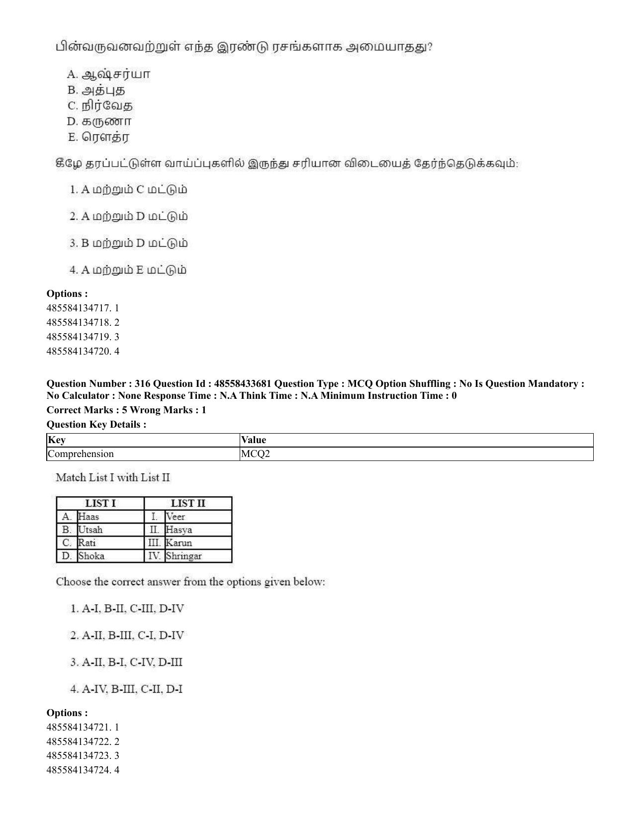 CUET 2023 English Tamil Shift 1 Question Papers - 18 June 2023 - Page 306