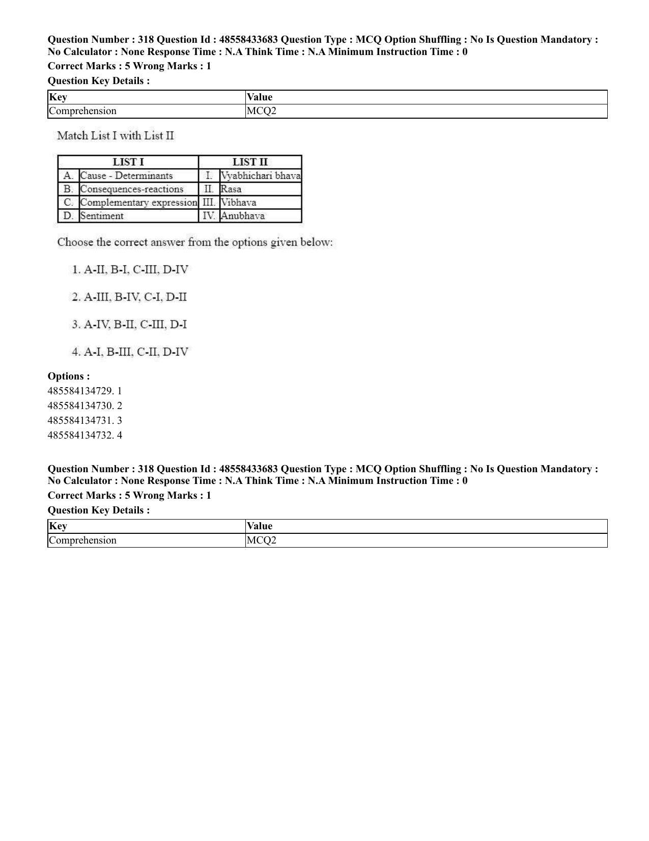 CUET 2023 English Tamil Shift 1 Question Papers - 18 June 2023 - Page 309