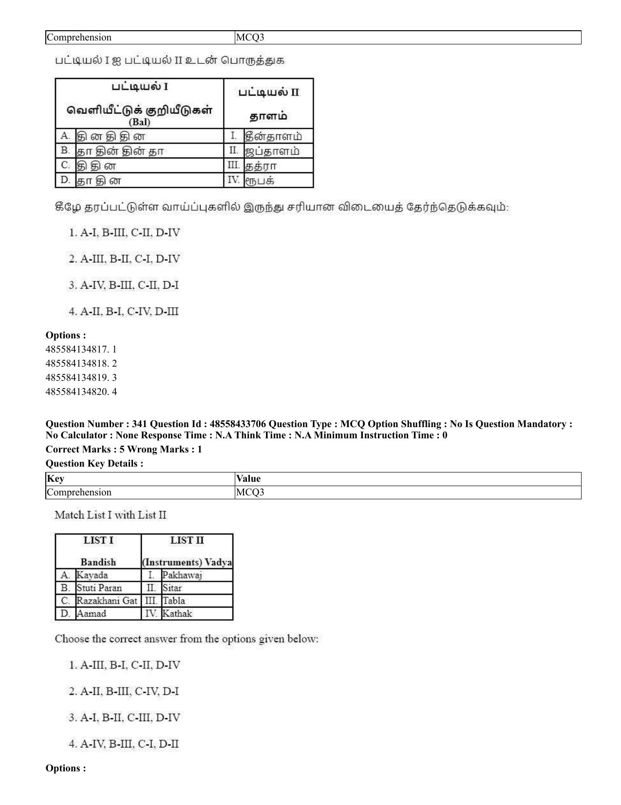 CUET 2023 English Tamil Shift 1 Question Papers - 18 June 2023 - Page 333