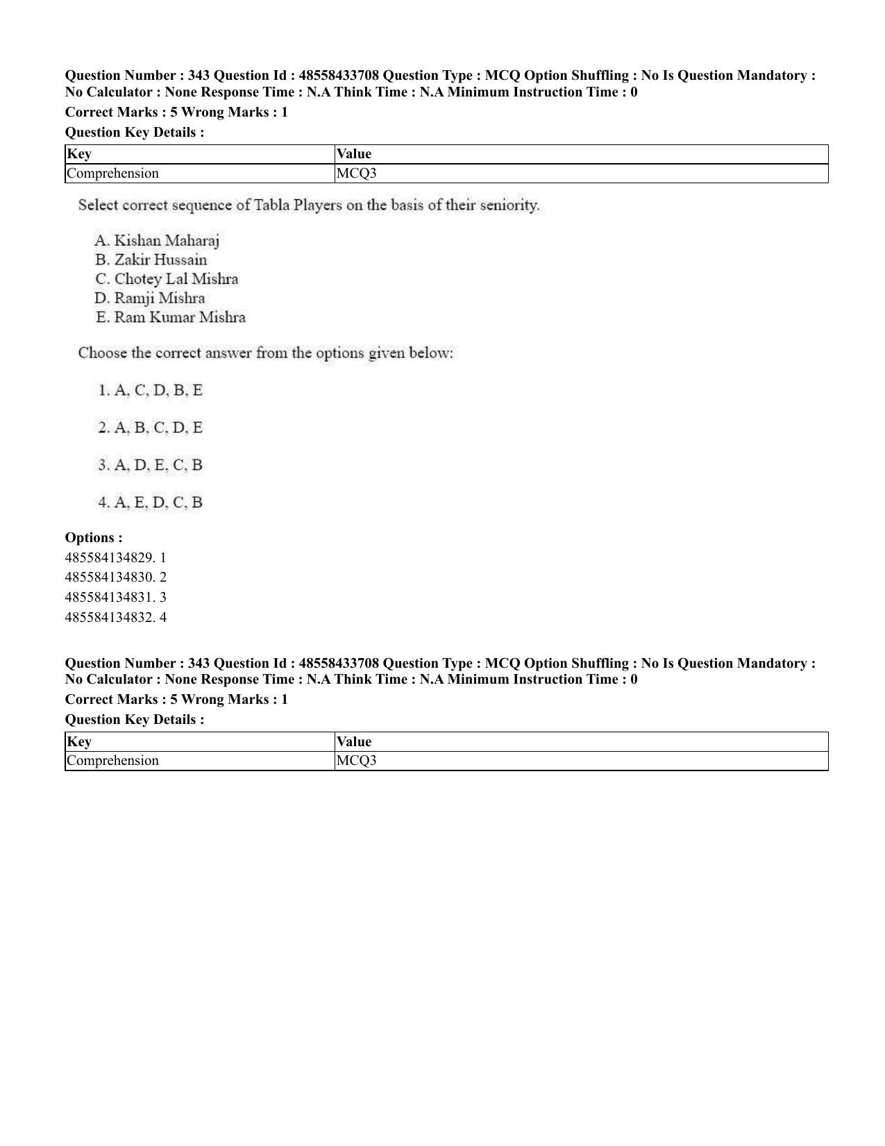 CUET 2023 English Tamil Shift 1 Question Papers - 18 June 2023 - Page 336