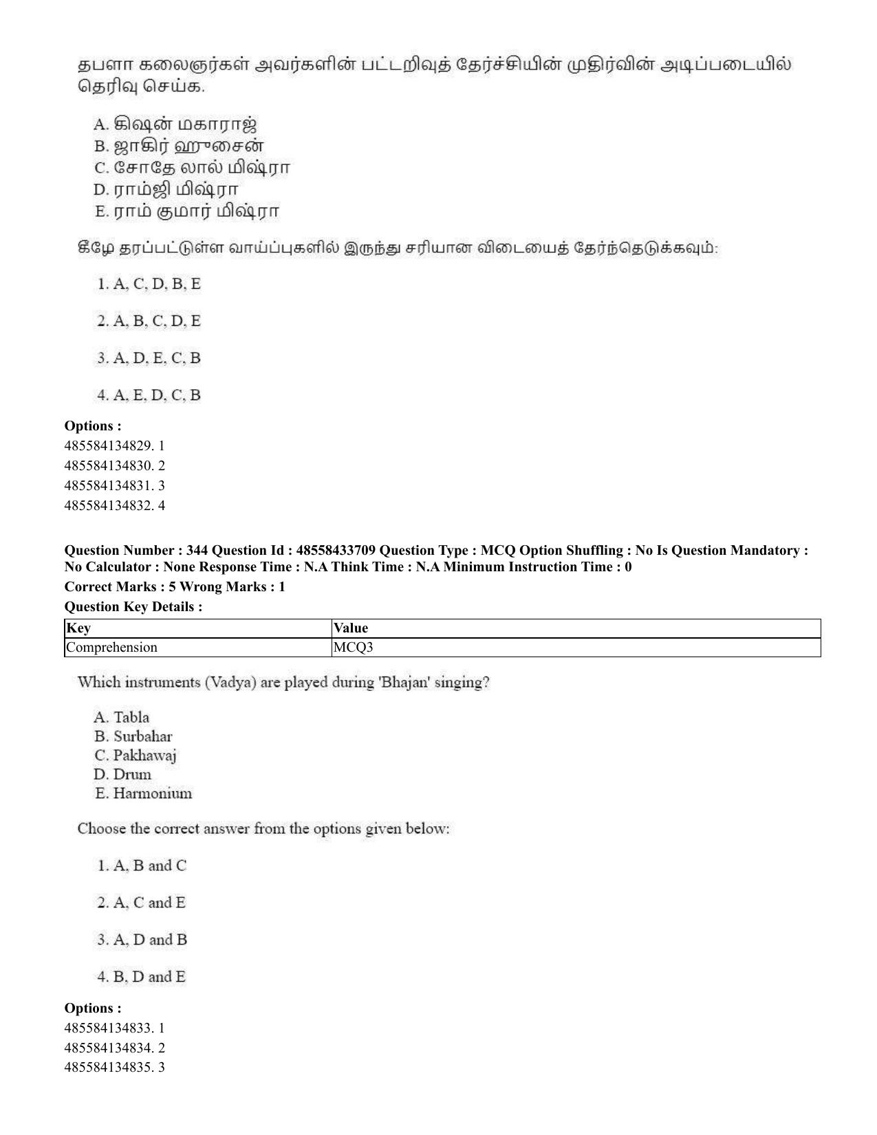 CUET 2023 English Tamil Shift 1 Question Papers - 18 June 2023 - Page 337