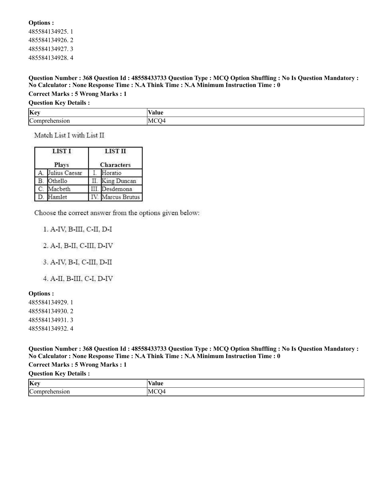 CUET 2023 English Tamil Shift 1 Question Papers - 18 June 2023 - Page 364