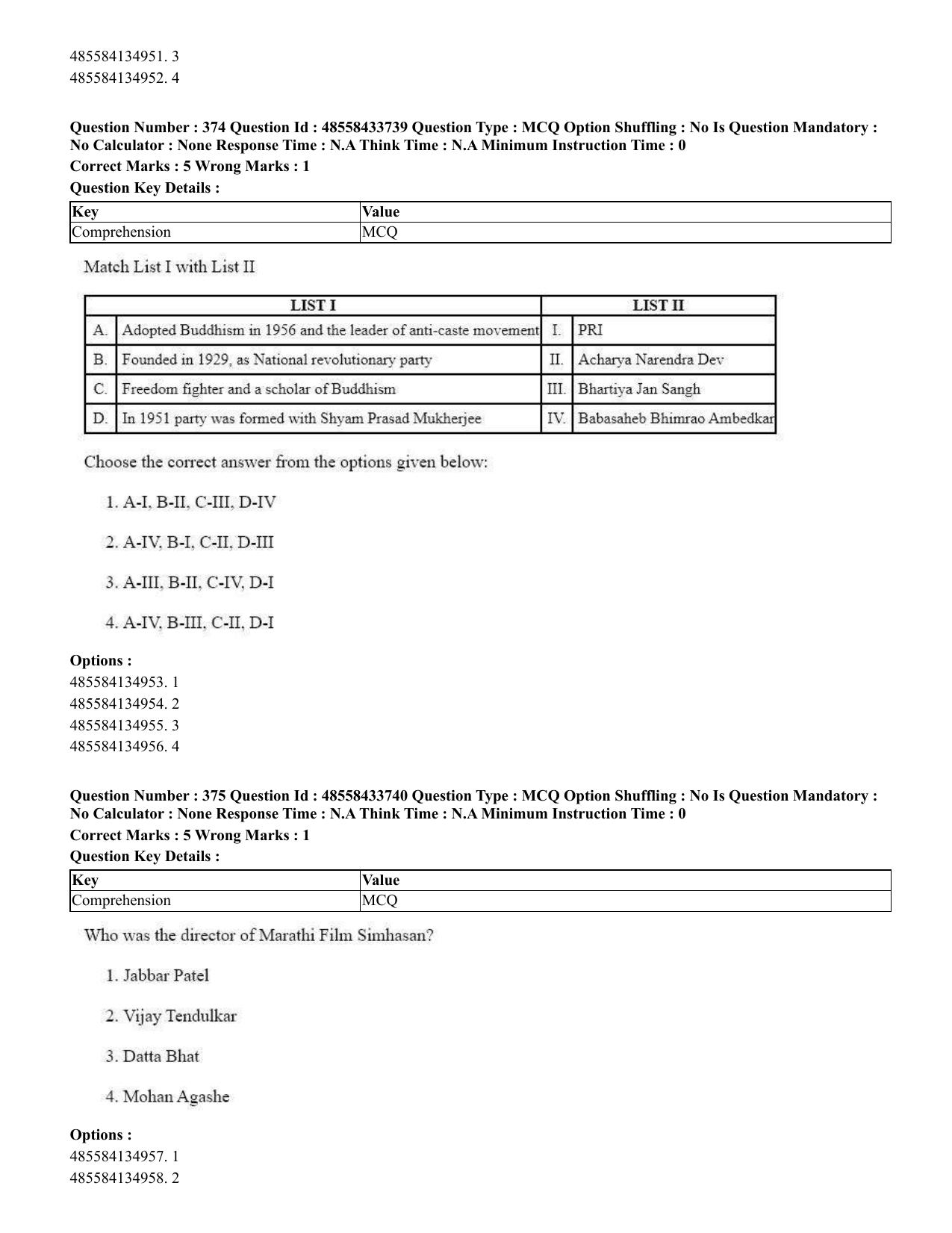 CUET 2023 English Tamil Shift 1 Question Papers - 18 June 2023 - Page 370