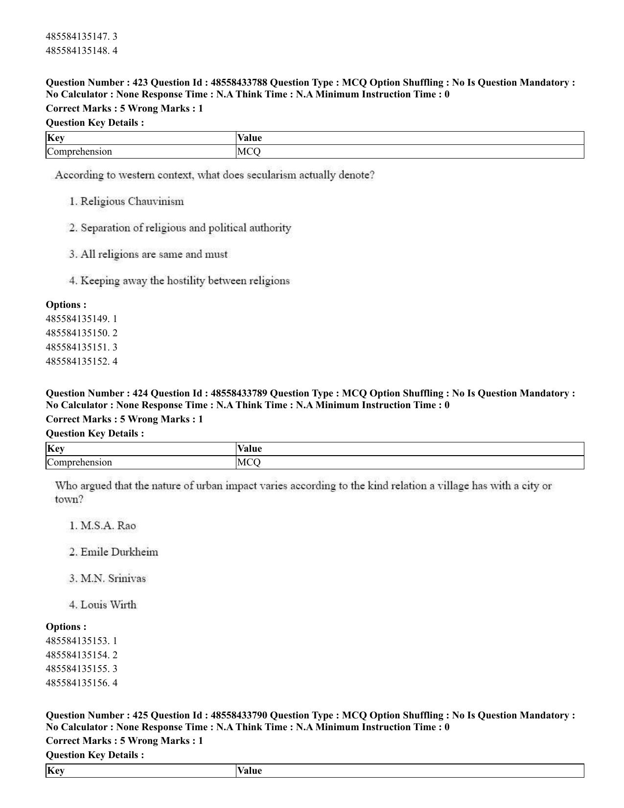 CUET 2023 English Tamil Shift 1 Question Papers - 18 June 2023 - Page 398