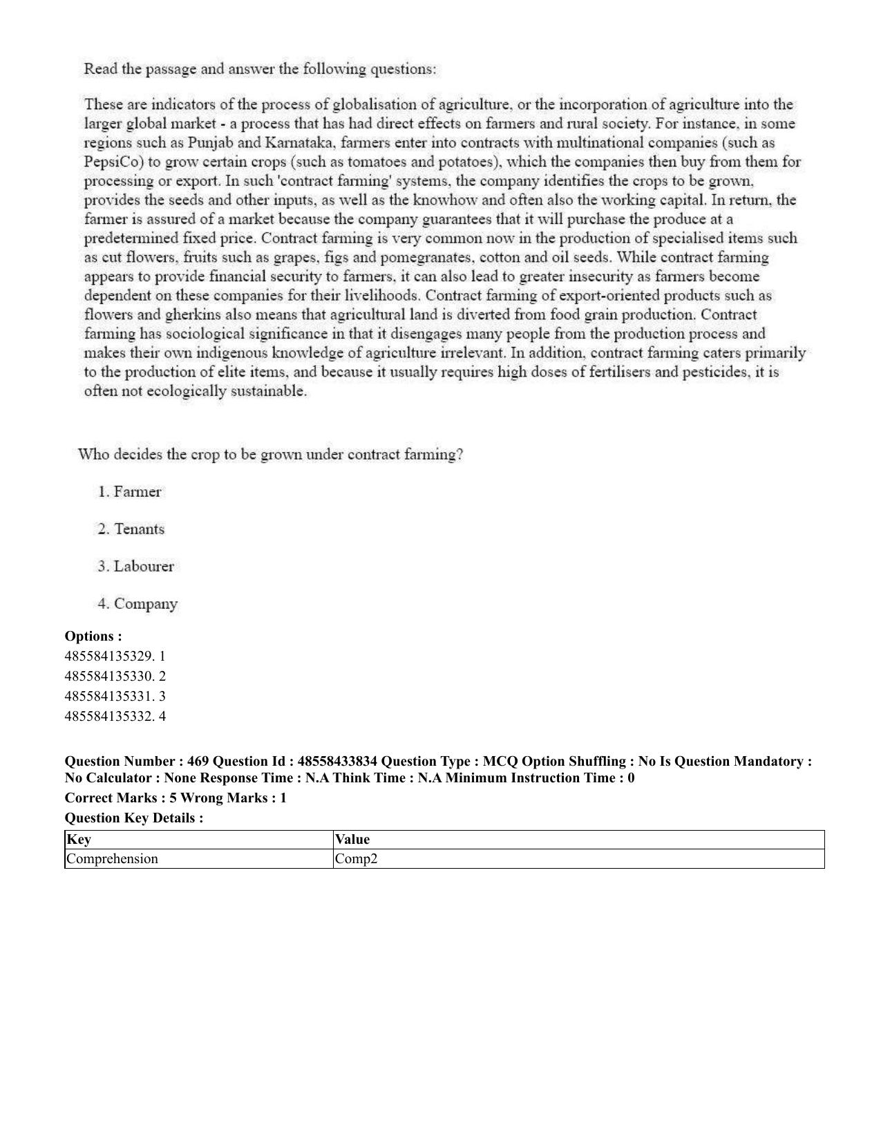 CUET 2023 English Tamil Shift 1 Question Papers - 18 June 2023 - Page 423