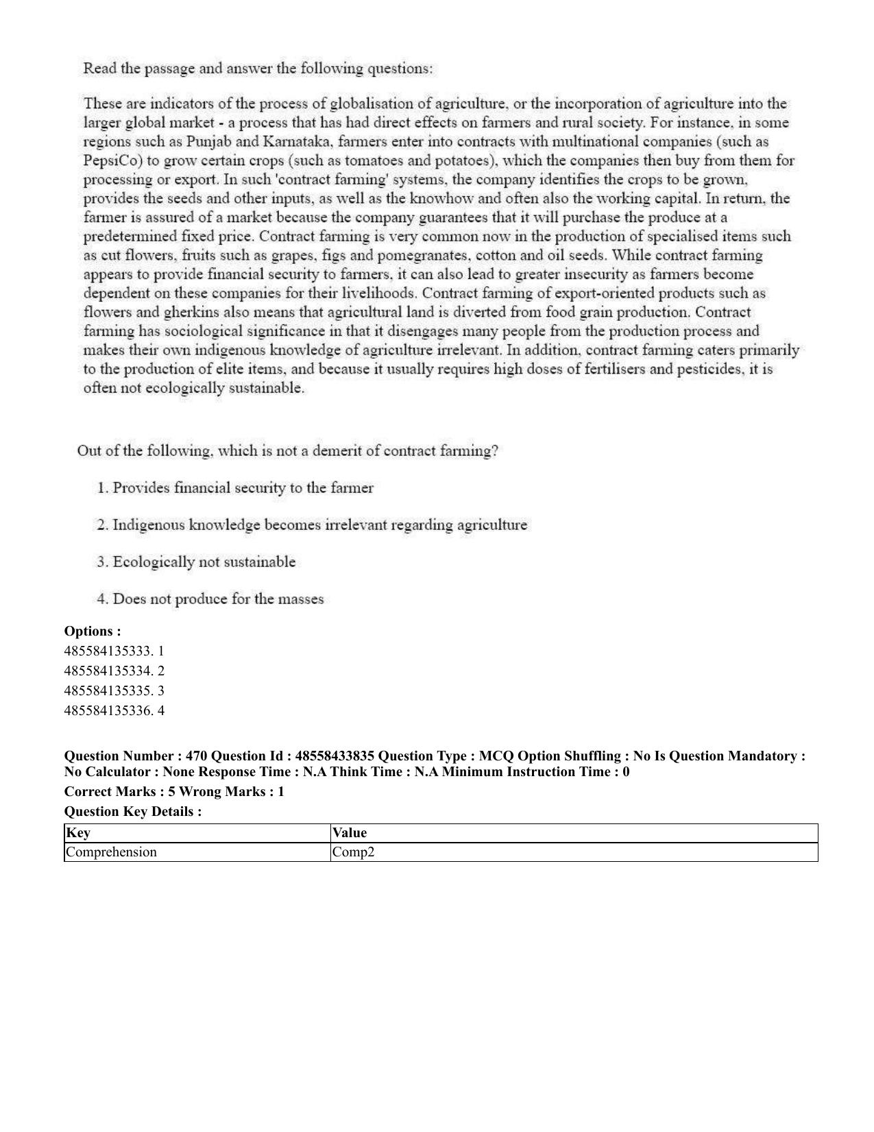 CUET 2023 English Tamil Shift 1 Question Papers - 18 June 2023 - Page 424