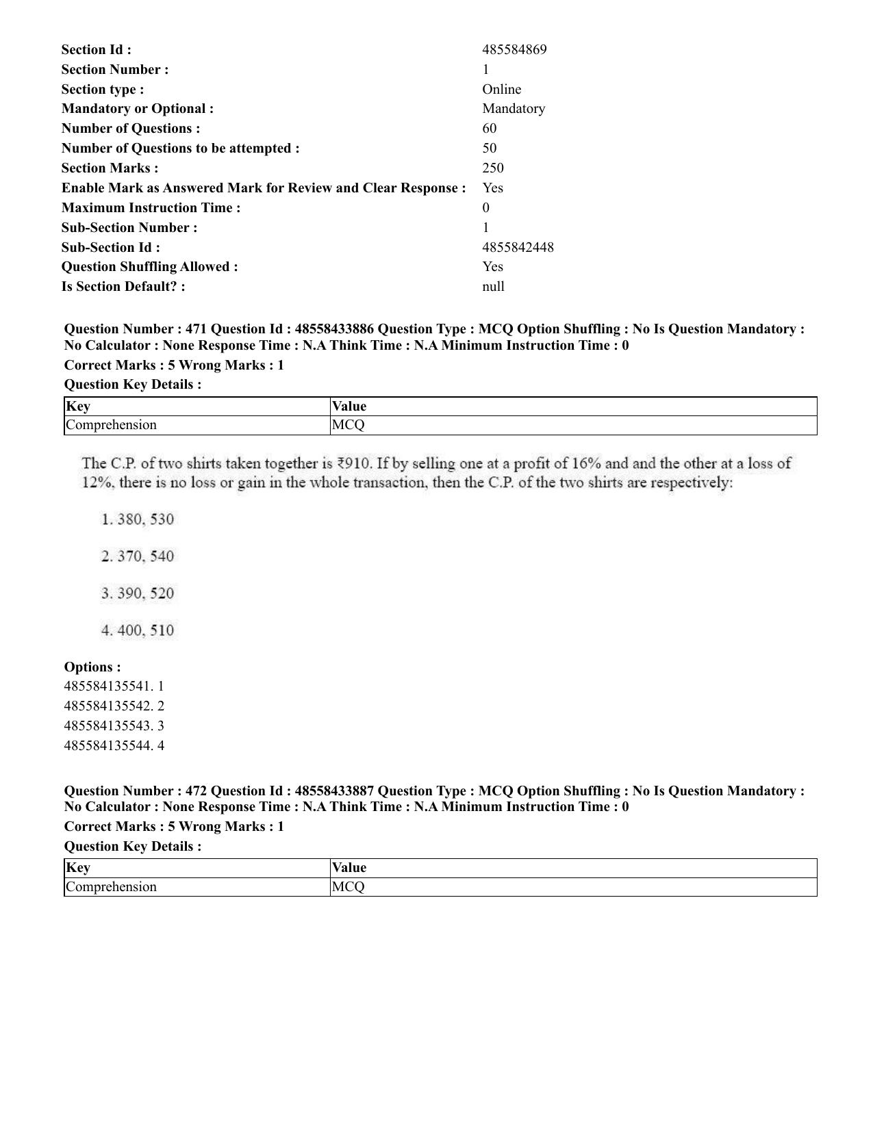 CUET 2023 English Tamil Shift 1 Question Papers - 18 June 2023 - Page 426