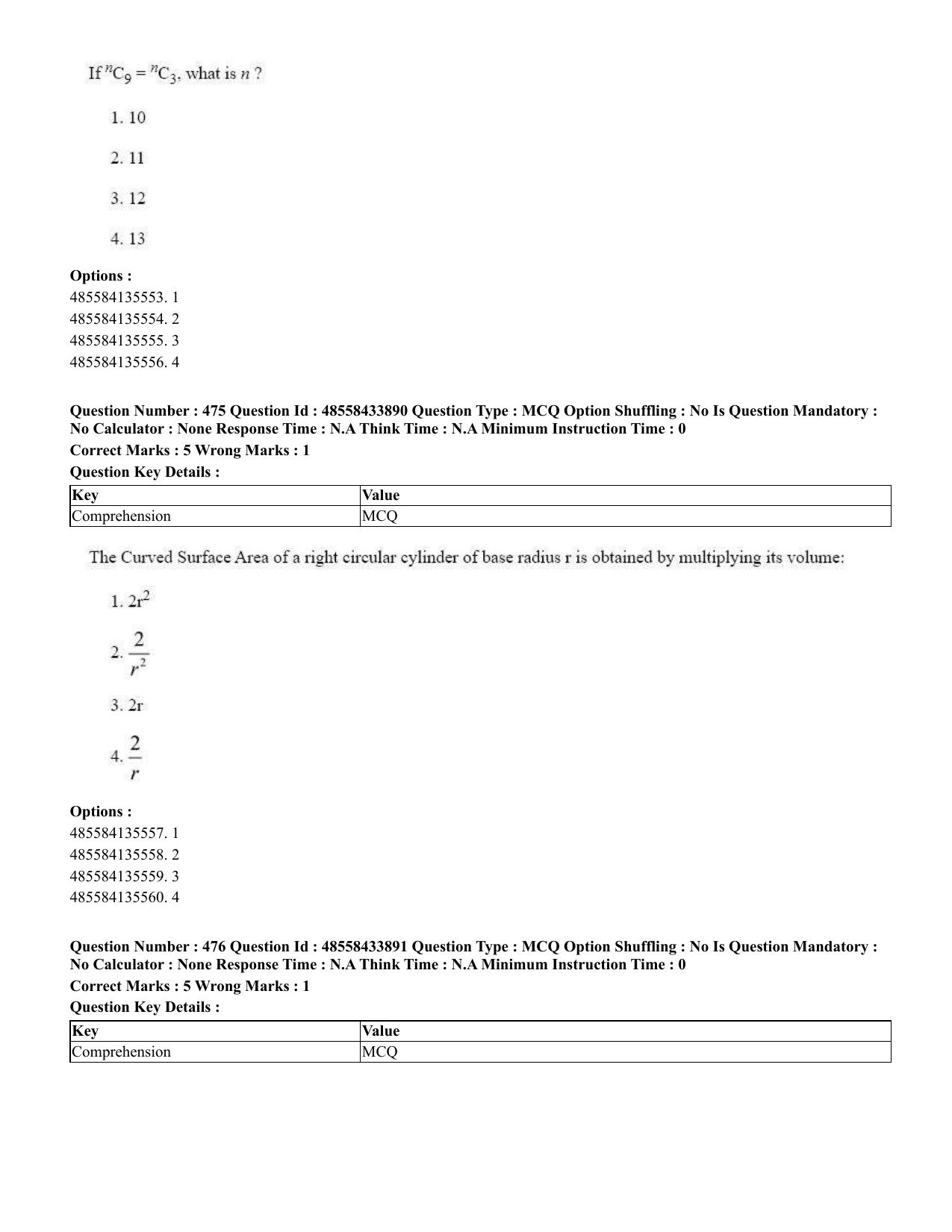 CUET 2023 English Tamil Shift 1 Question Papers - 18 June 2023 - Page 428