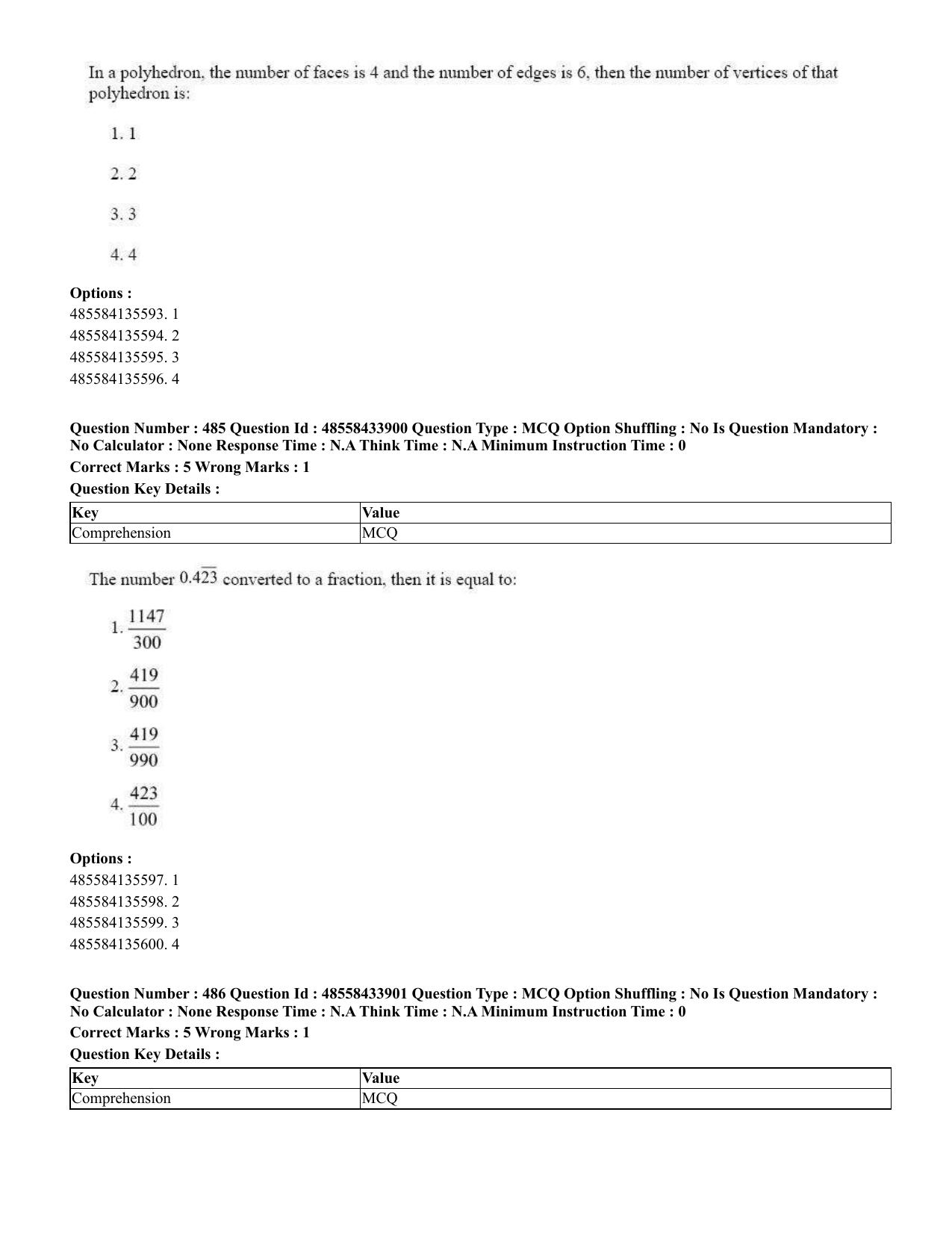 CUET 2023 English Tamil Shift 1 Question Papers - 18 June 2023 - Page 433