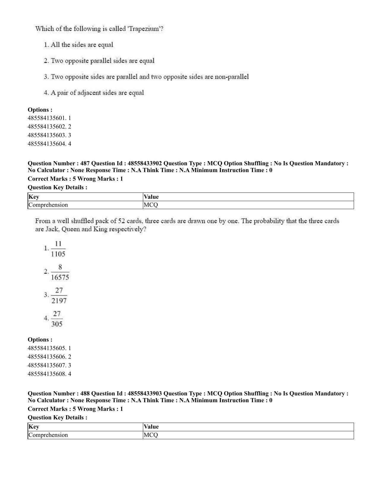 CUET 2023 English Tamil Shift 1 Question Papers - 18 June 2023 - Page 434