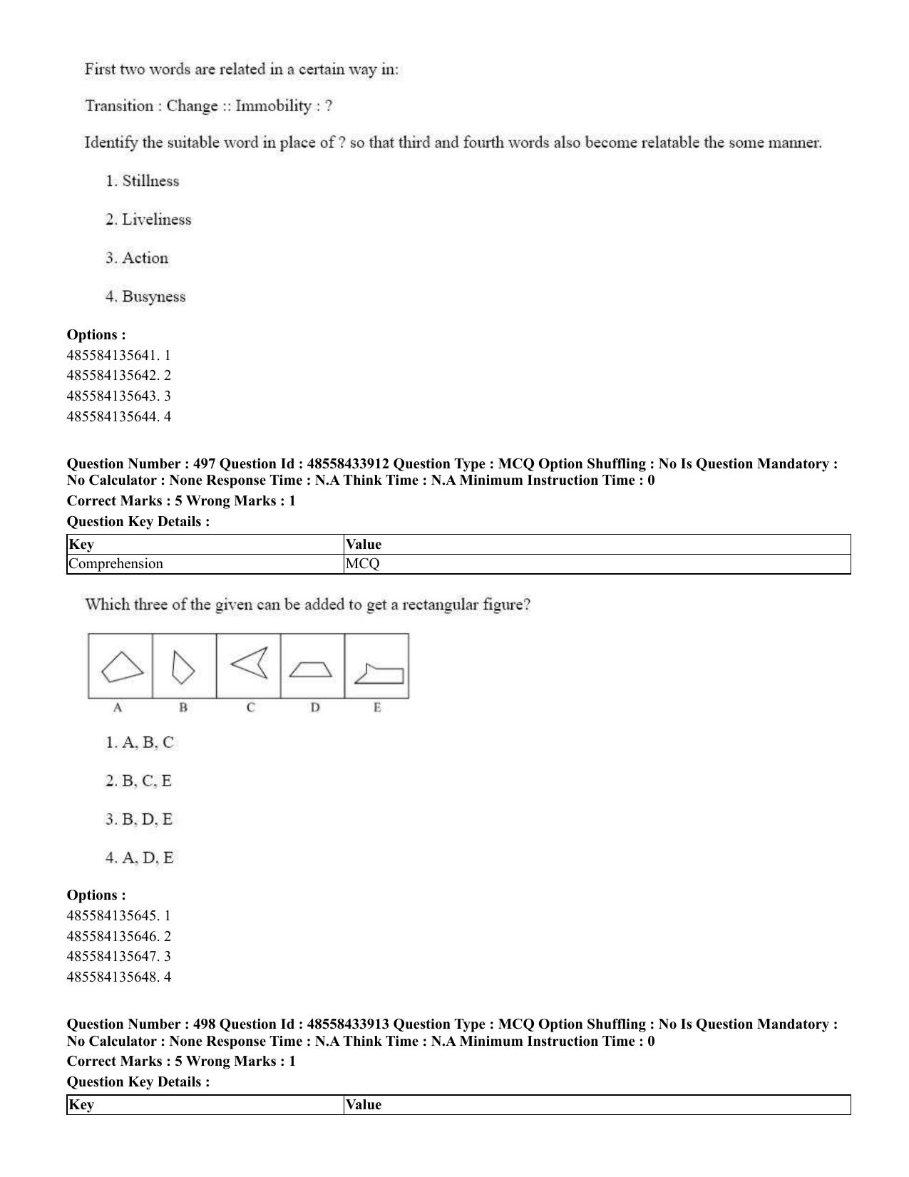 CUET 2023 English Tamil Shift 1 Question Papers - 18 June 2023 - Page 440