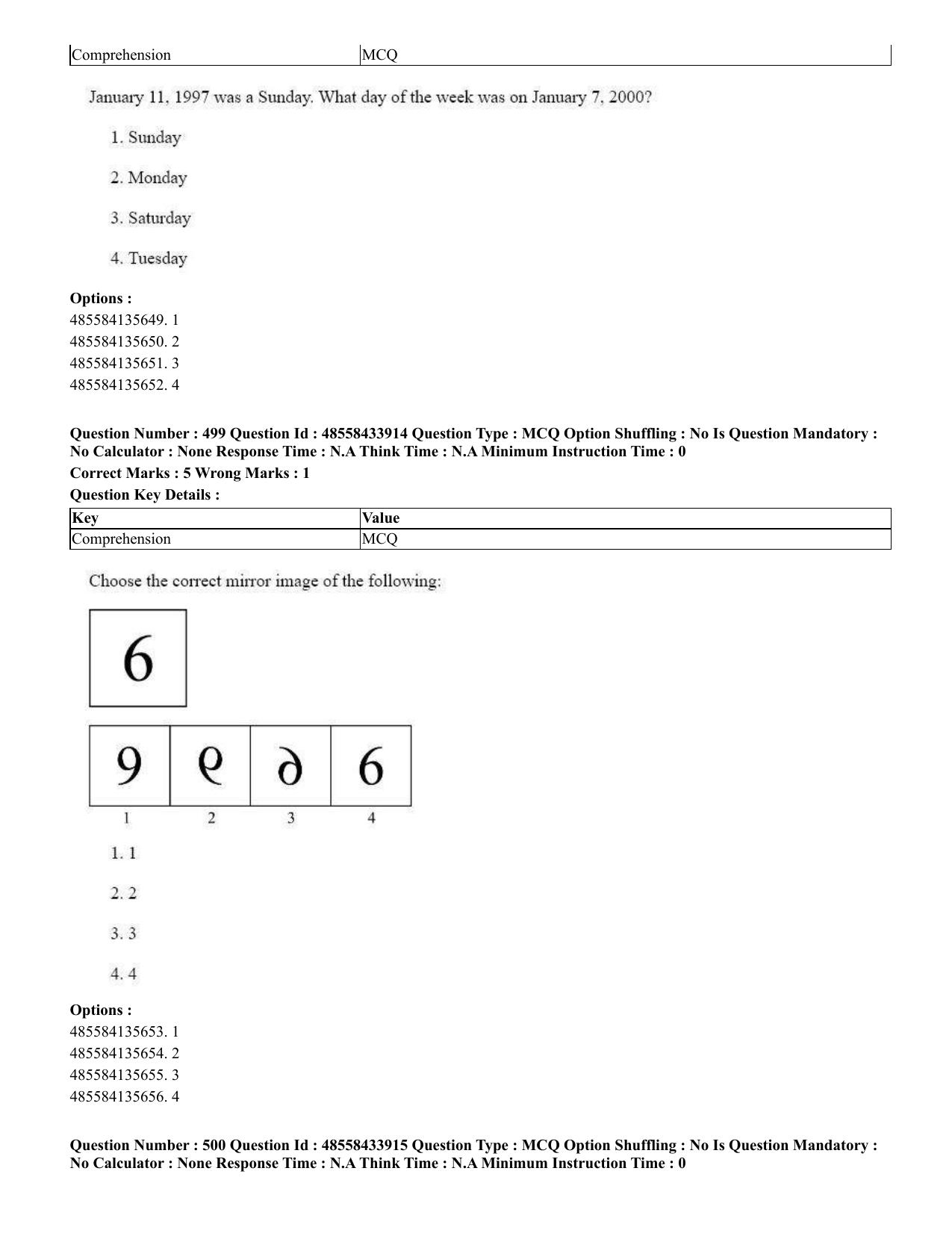 CUET 2023 English Tamil Shift 1 Question Papers - 18 June 2023 - Page 441