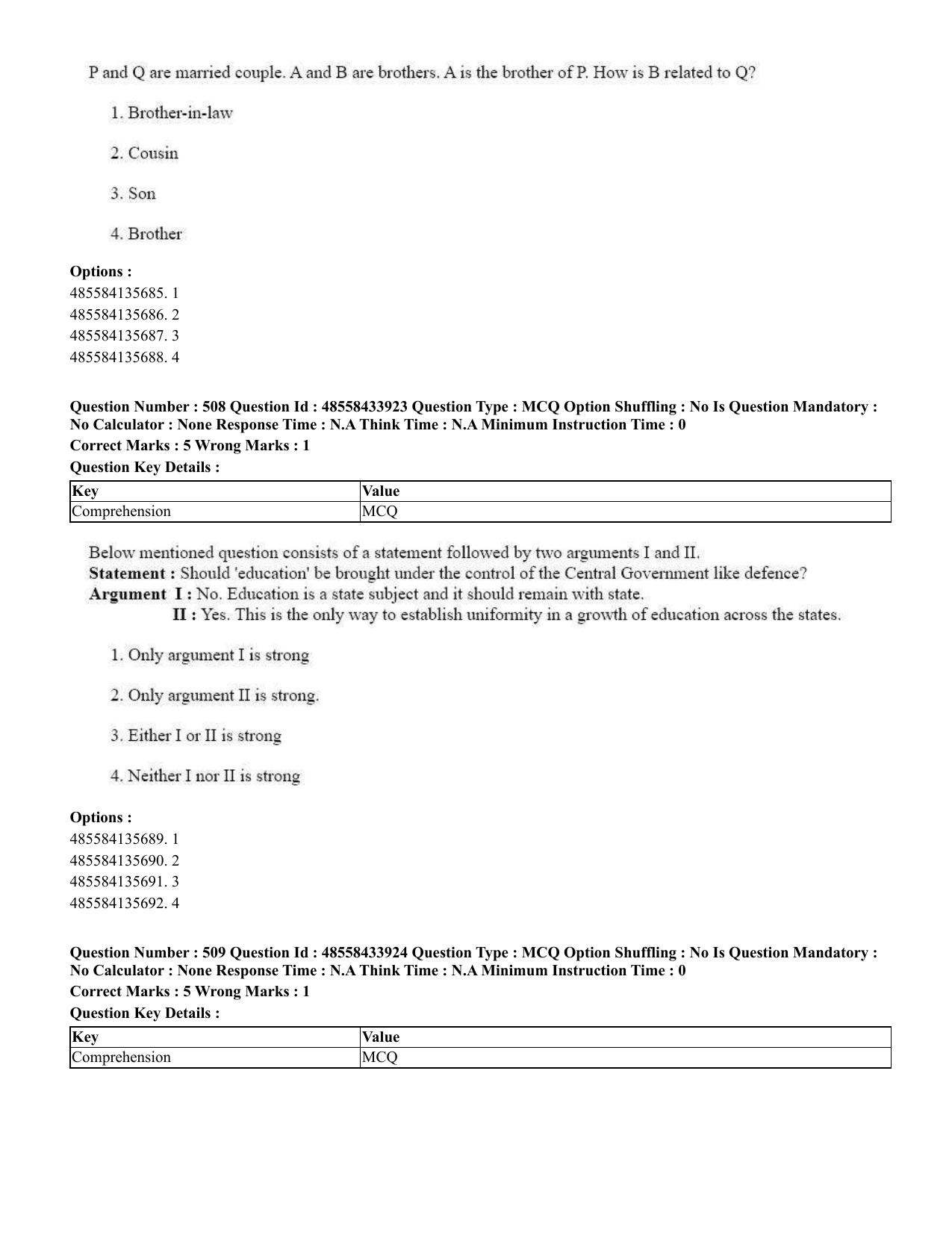 CUET 2023 English Tamil Shift 1 Question Papers - 18 June 2023 - Page 446
