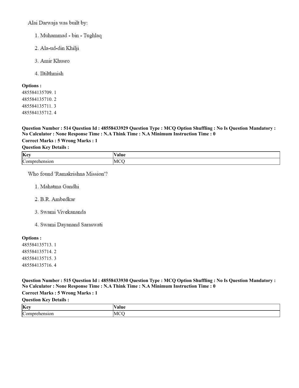 CUET 2023 English Tamil Shift 1 Question Papers - 18 June 2023 - Page 450