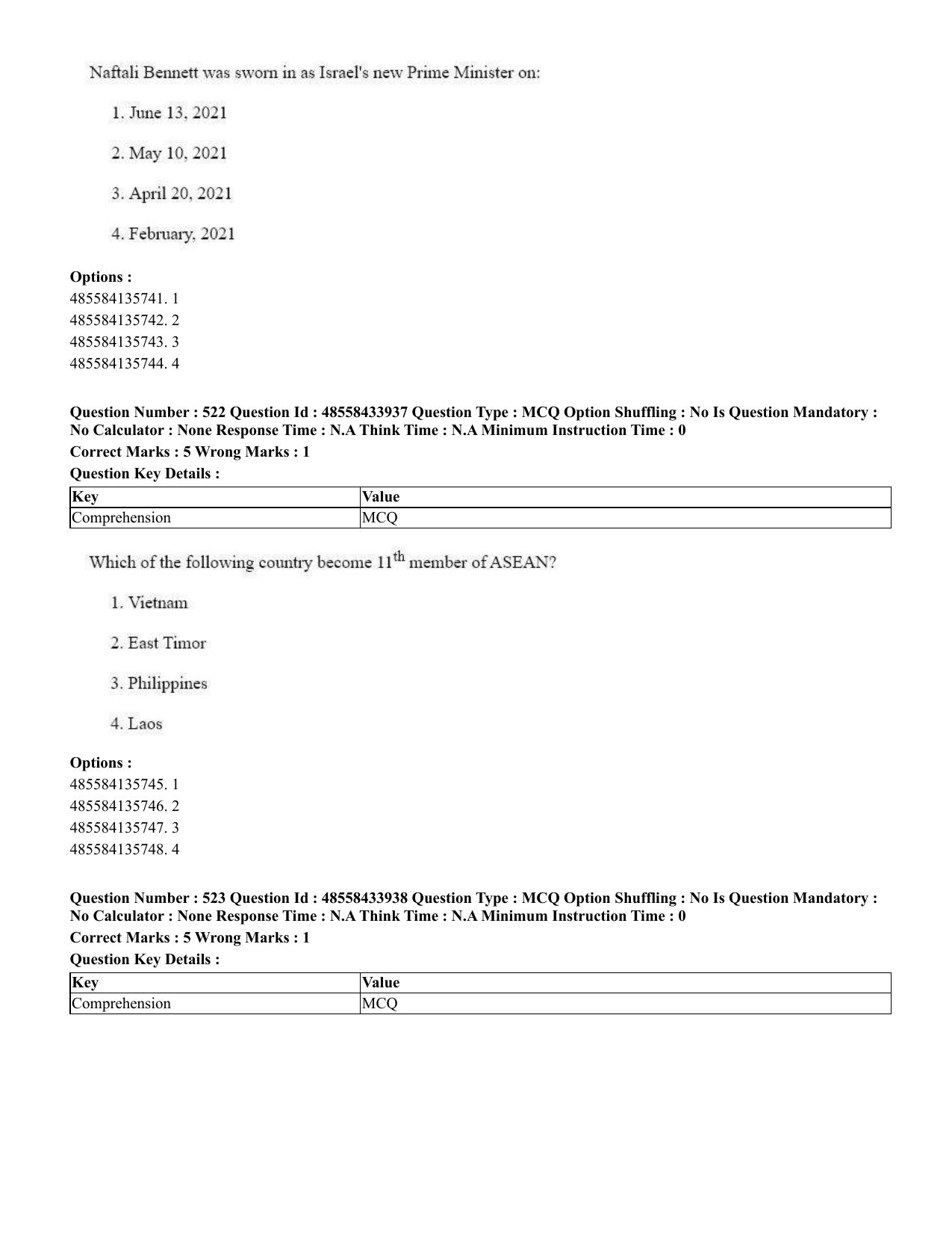 CUET 2023 English Tamil Shift 1 Question Papers - 18 June 2023 - Page 454