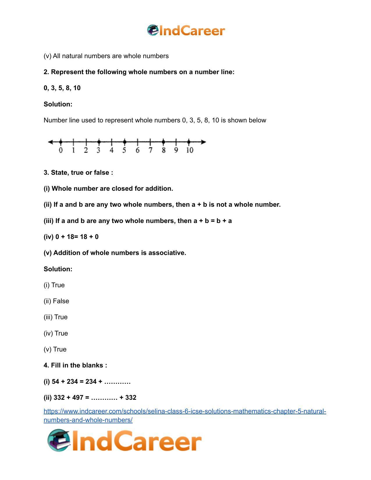 Selina Class 6 ICSE Solutions Mathematics : Chapter 5- Natural Numbers And Whole Numbers - Page 3