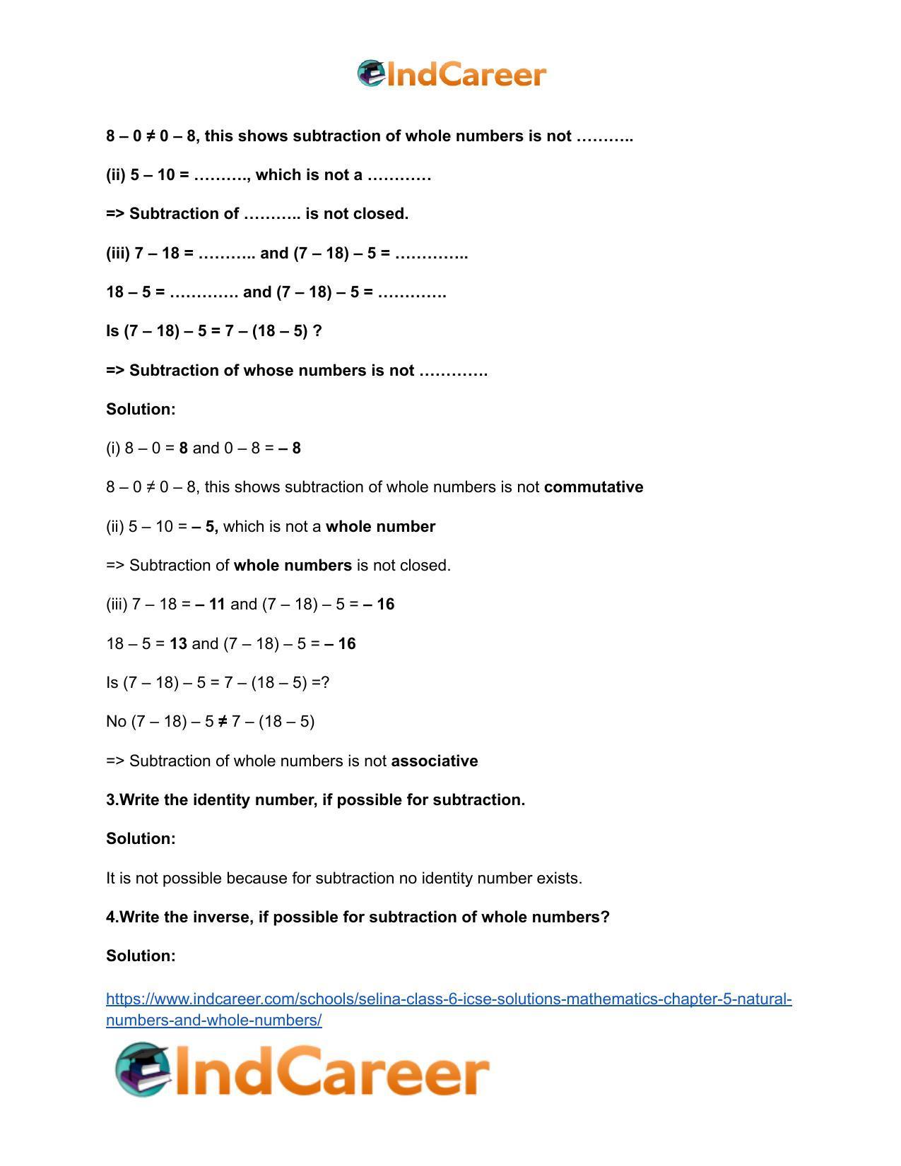 Selina Class 6 ICSE Solutions Mathematics : Chapter 5- Natural Numbers And Whole Numbers - Page 9