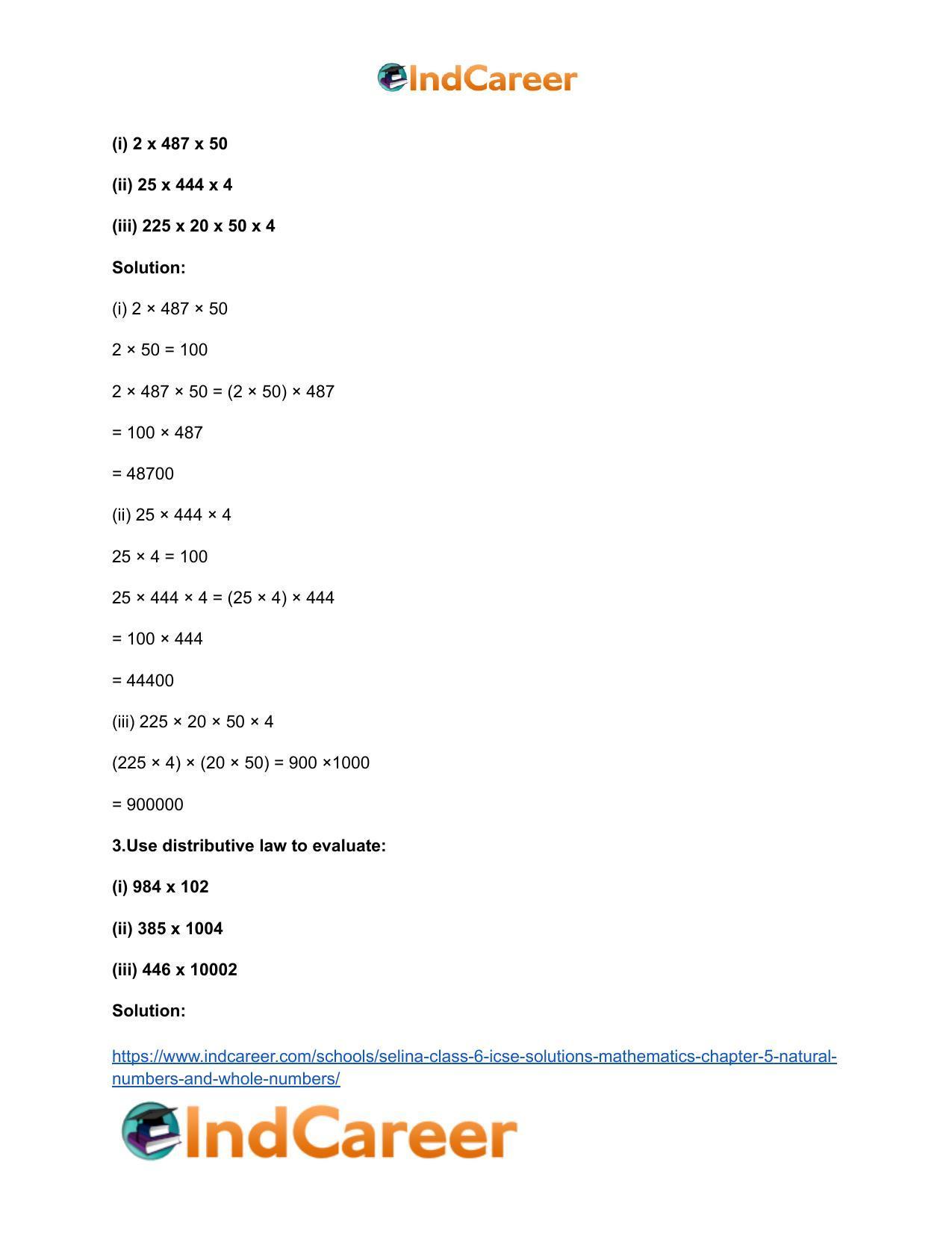 Selina Class 6 ICSE Solutions Mathematics : Chapter 5- Natural Numbers And Whole Numbers - Page 12