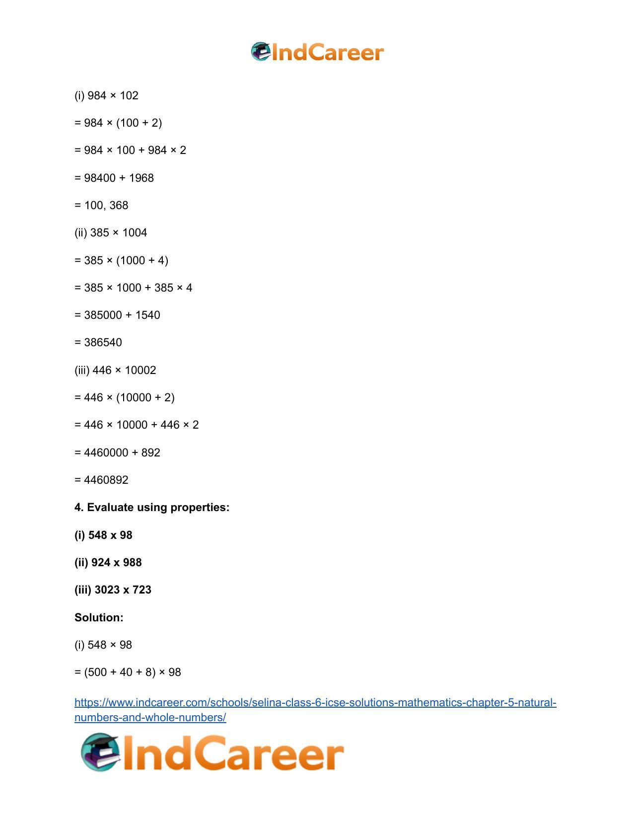 Selina Class 6 ICSE Solutions Mathematics : Chapter 5- Natural Numbers And Whole Numbers - Page 13