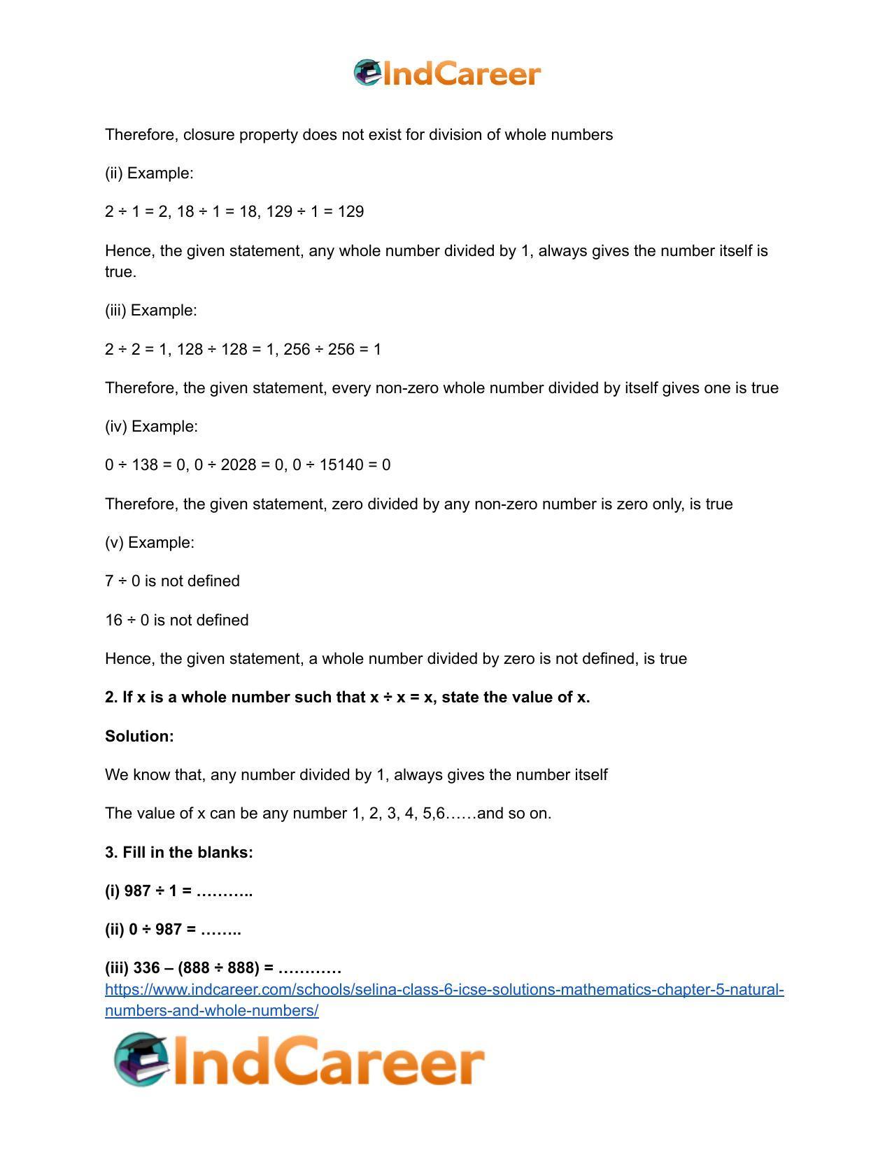 Selina Class 6 ICSE Solutions Mathematics : Chapter 5- Natural Numbers And Whole Numbers - Page 19