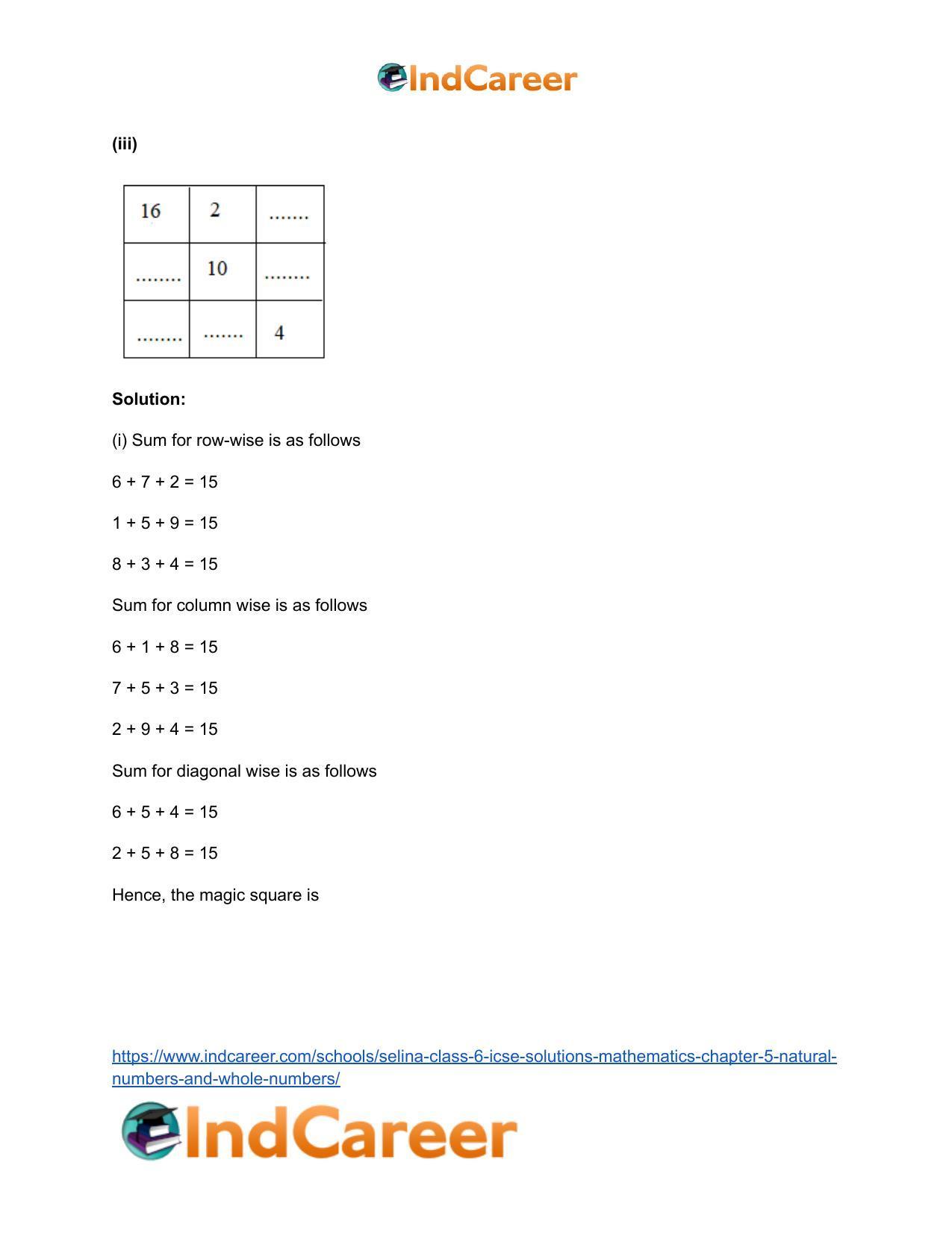 Selina Class 6 ICSE Solutions Mathematics : Chapter 5- Natural Numbers And Whole Numbers - Page 26