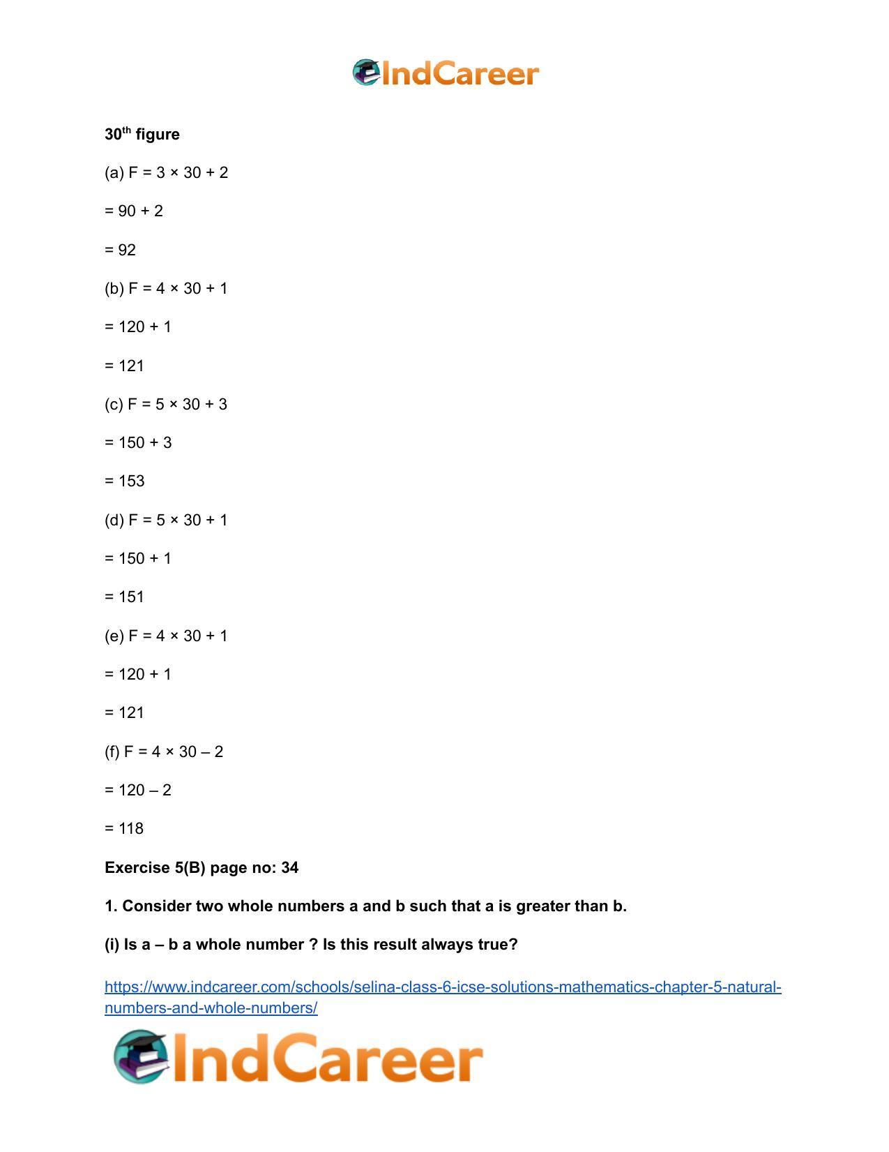 Selina Class 6 ICSE Solutions Mathematics : Chapter 5- Natural Numbers And Whole Numbers - Page 37