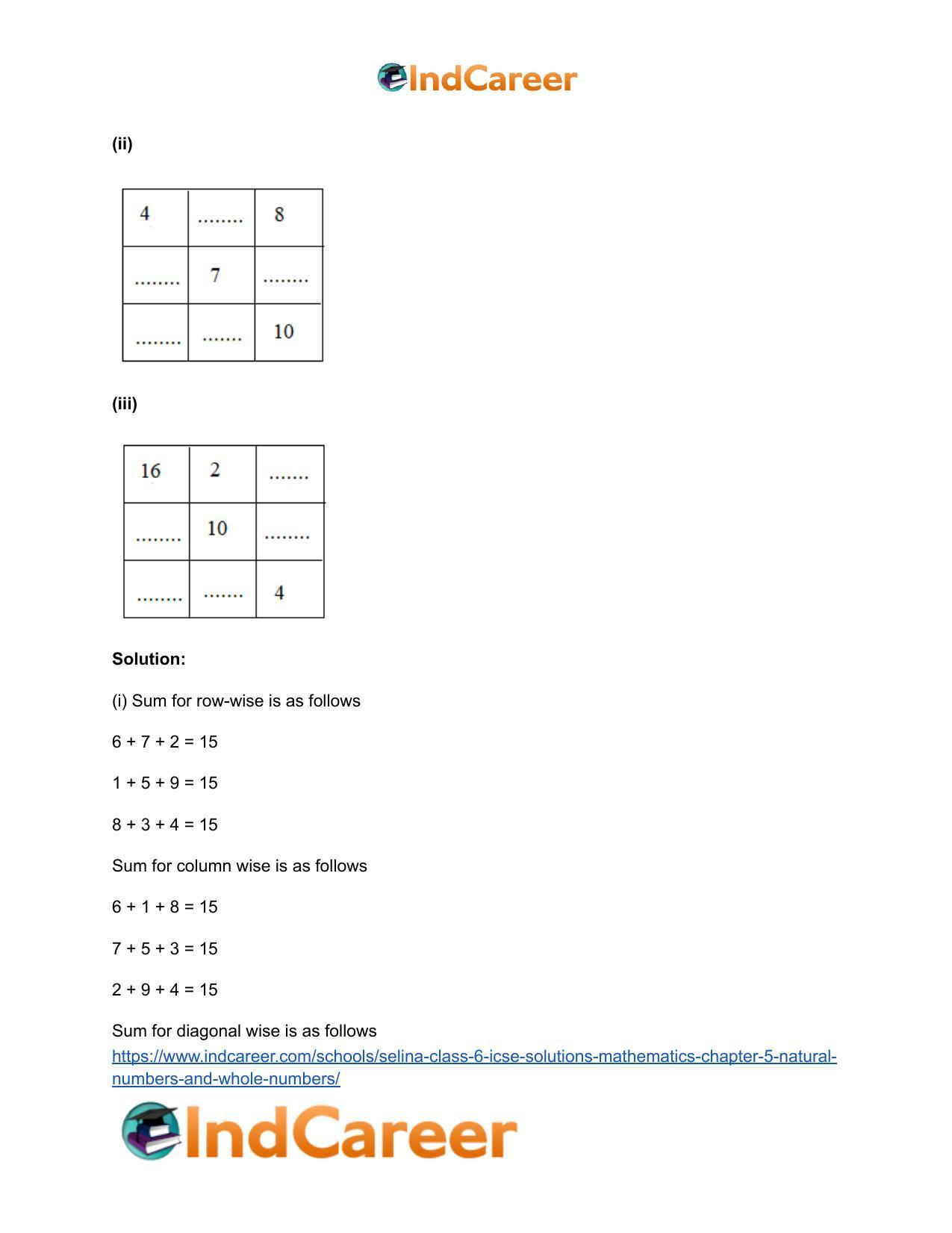 Selina Class 6 ICSE Solutions Mathematics : Chapter 5- Natural Numbers And Whole Numbers - Page 55