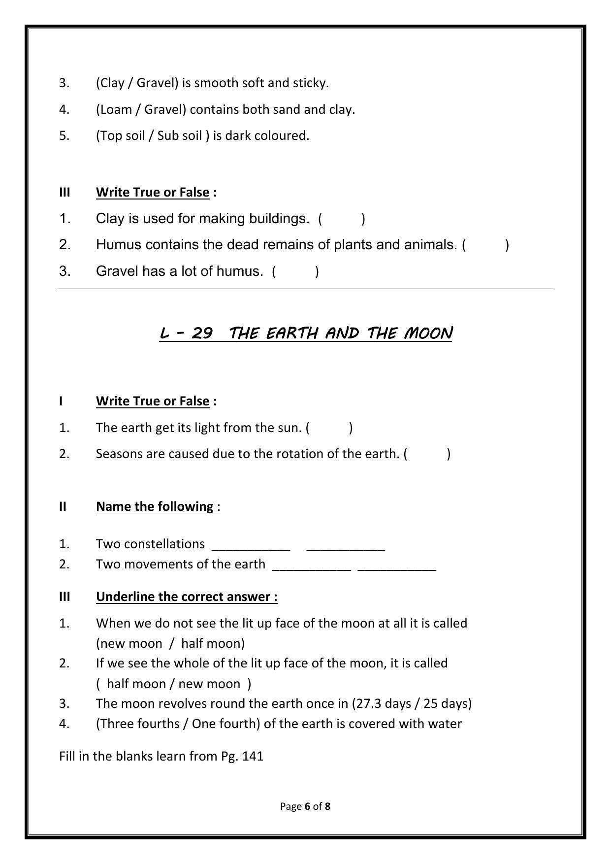 Worksheet for Class 3 EVS Assignment 73 Water is Precious - Page 6