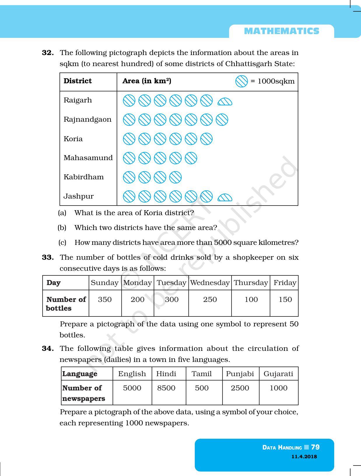 NCERT Exemplar Book for Class 6 Maths: Chapter 5-Data Handling - Page 11