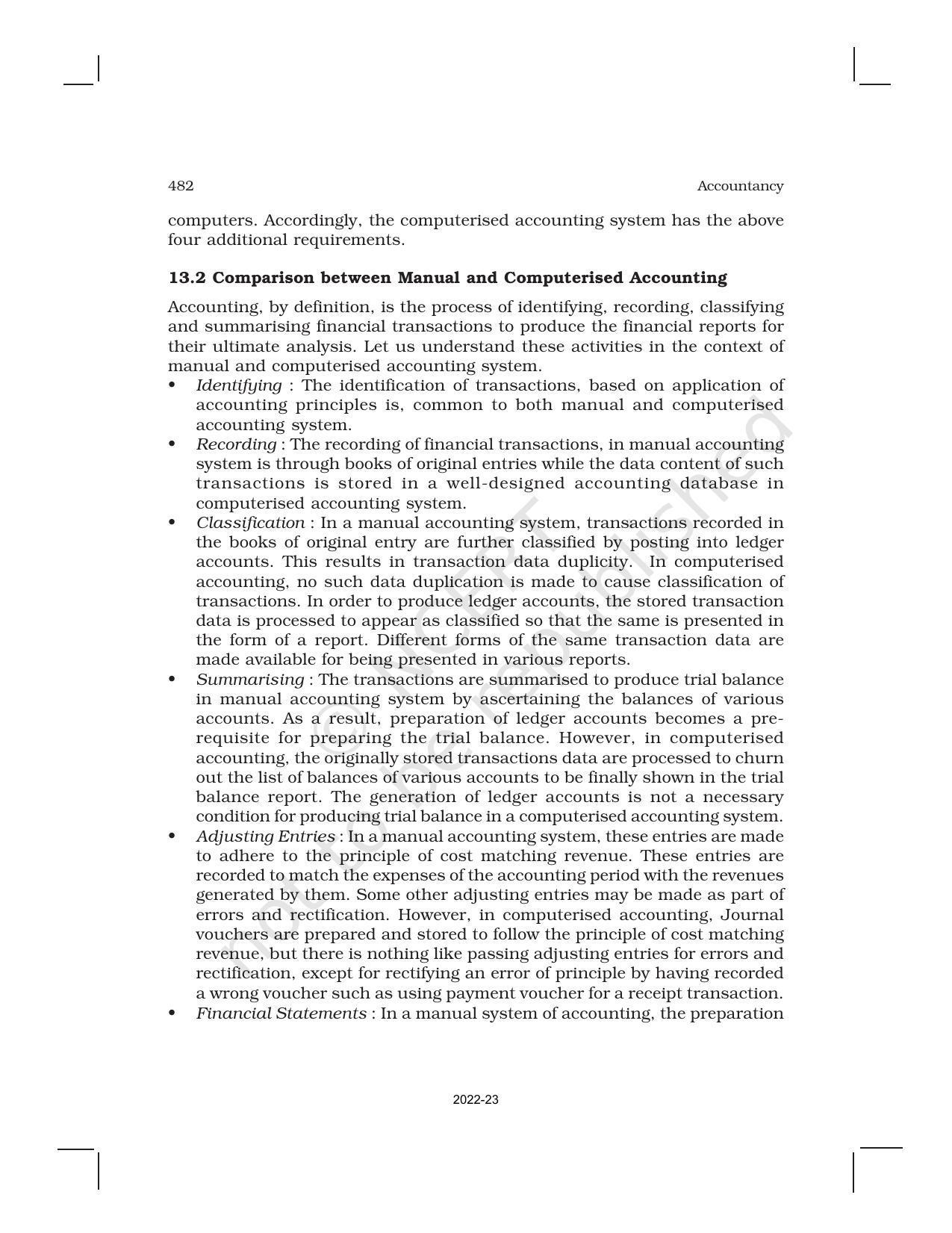 NCERT Book for Class 11 Accountancy (Part-II) Chapter 13 Computerized Accounting System - Page 3