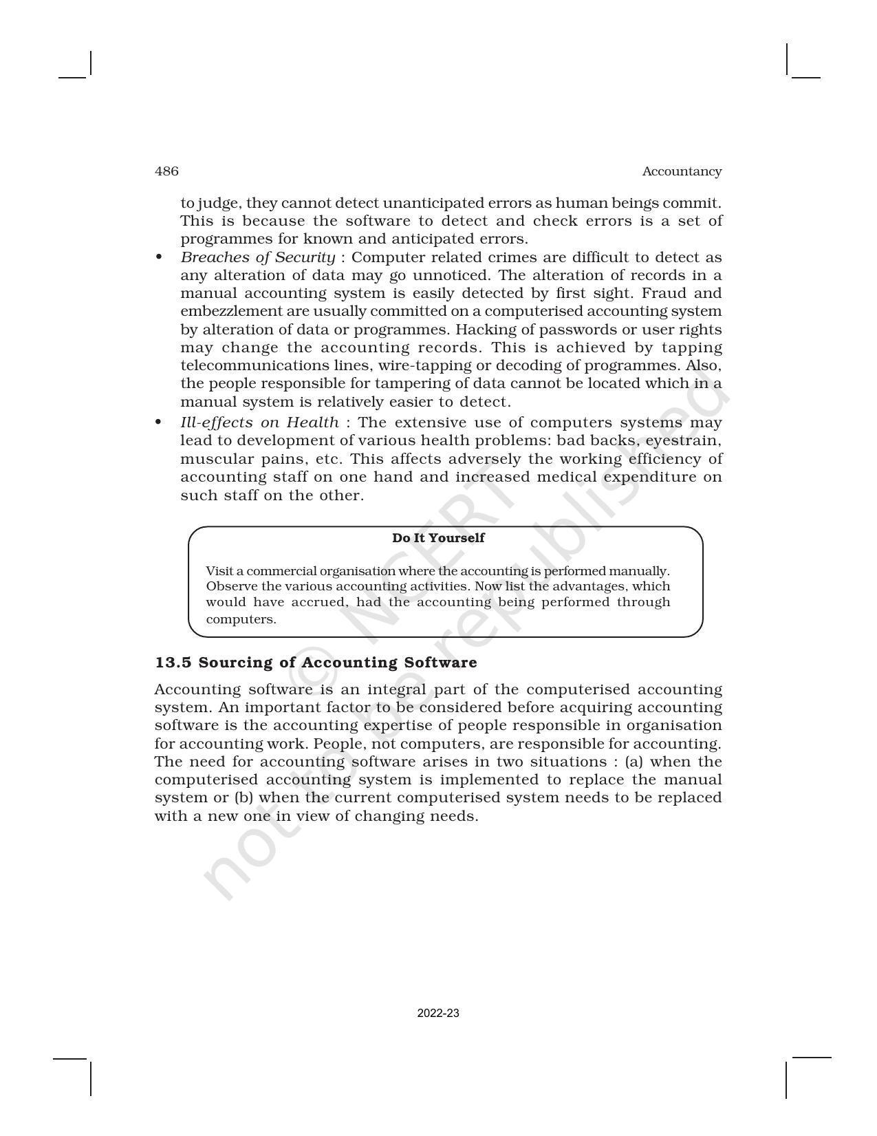 NCERT Book for Class 11 Accountancy (Part-II) Chapter 13 Computerized Accounting System - Page 7
