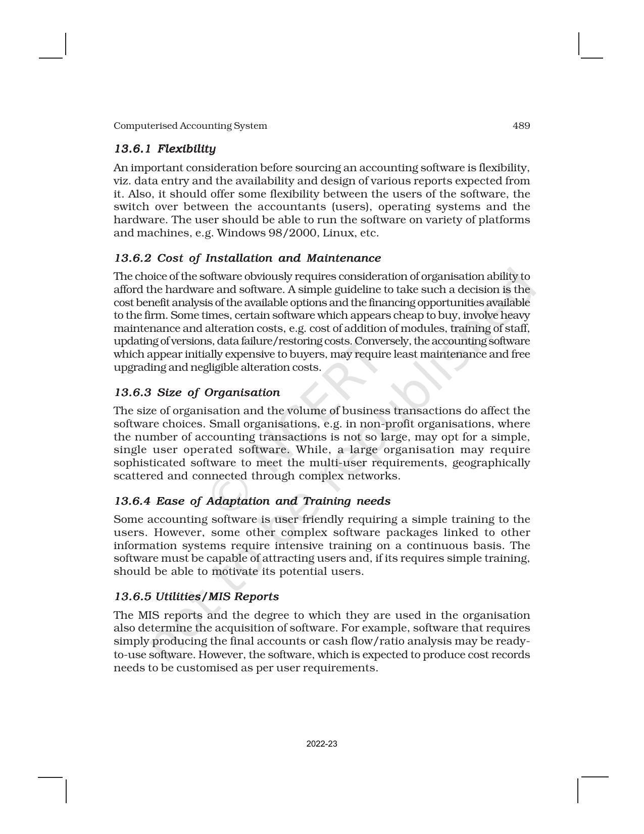 NCERT Book for Class 11 Accountancy (Part-II) Chapter 13 Computerized Accounting System - Page 10