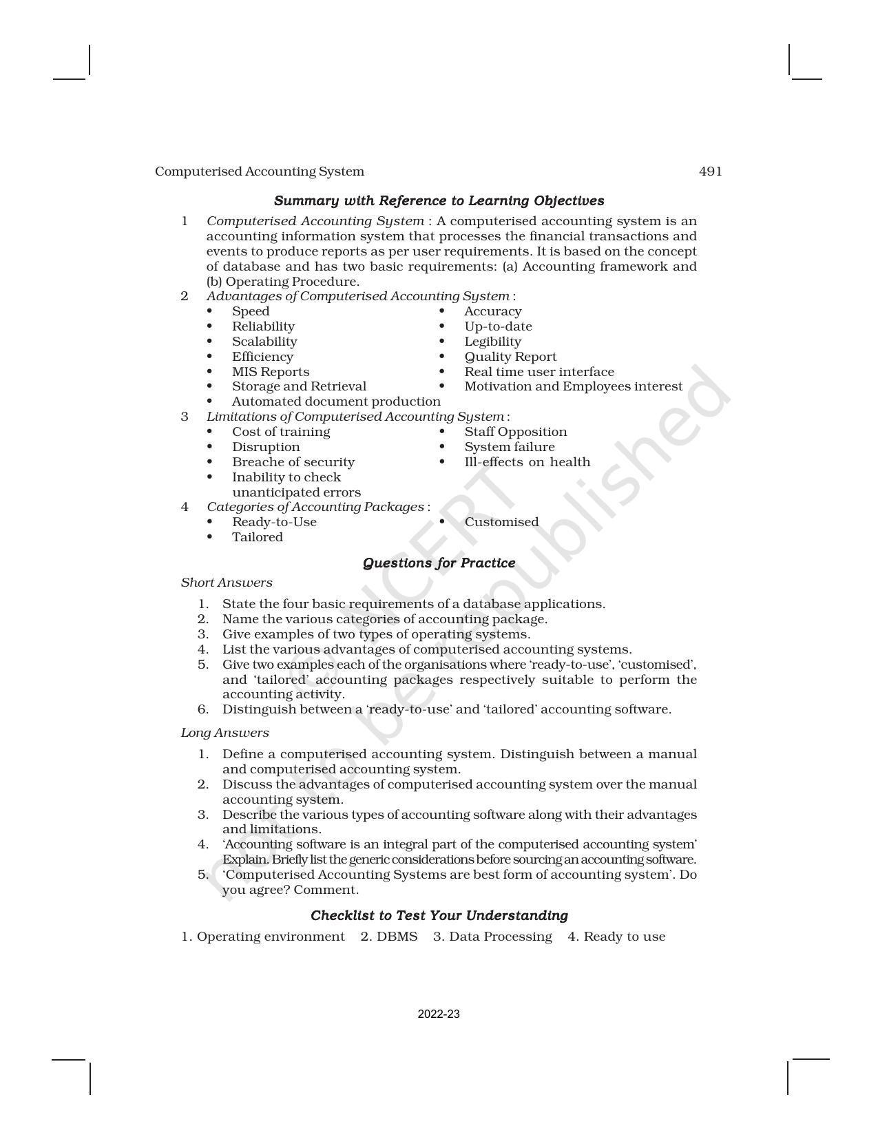 NCERT Book for Class 11 Accountancy (Part-II) Chapter 13 Computerized Accounting System - Page 12