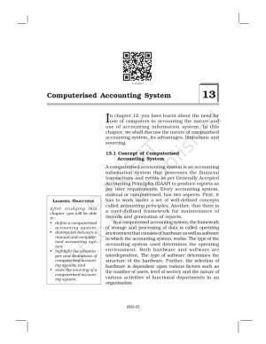 NCERT Book for Class 11 Accountancy (Part-II) Chapter 13 Computerized Accounting System