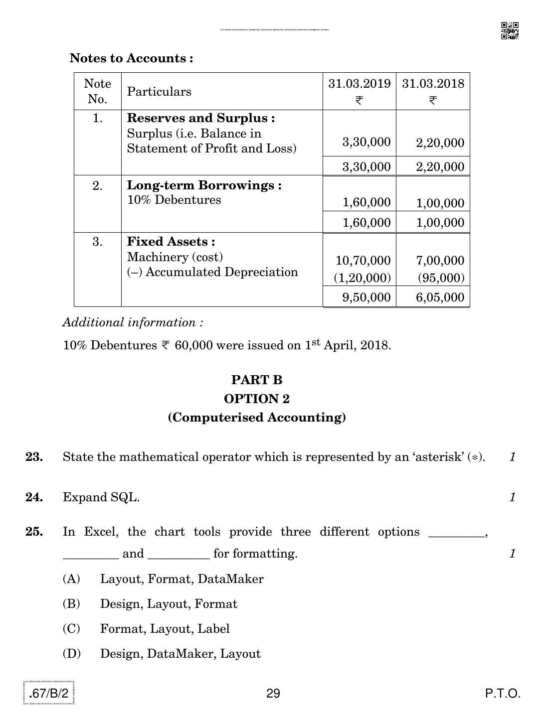 CBSE Class 12 67-C-2 - Accountancy 2020 Compartment Question Paper - Page 29