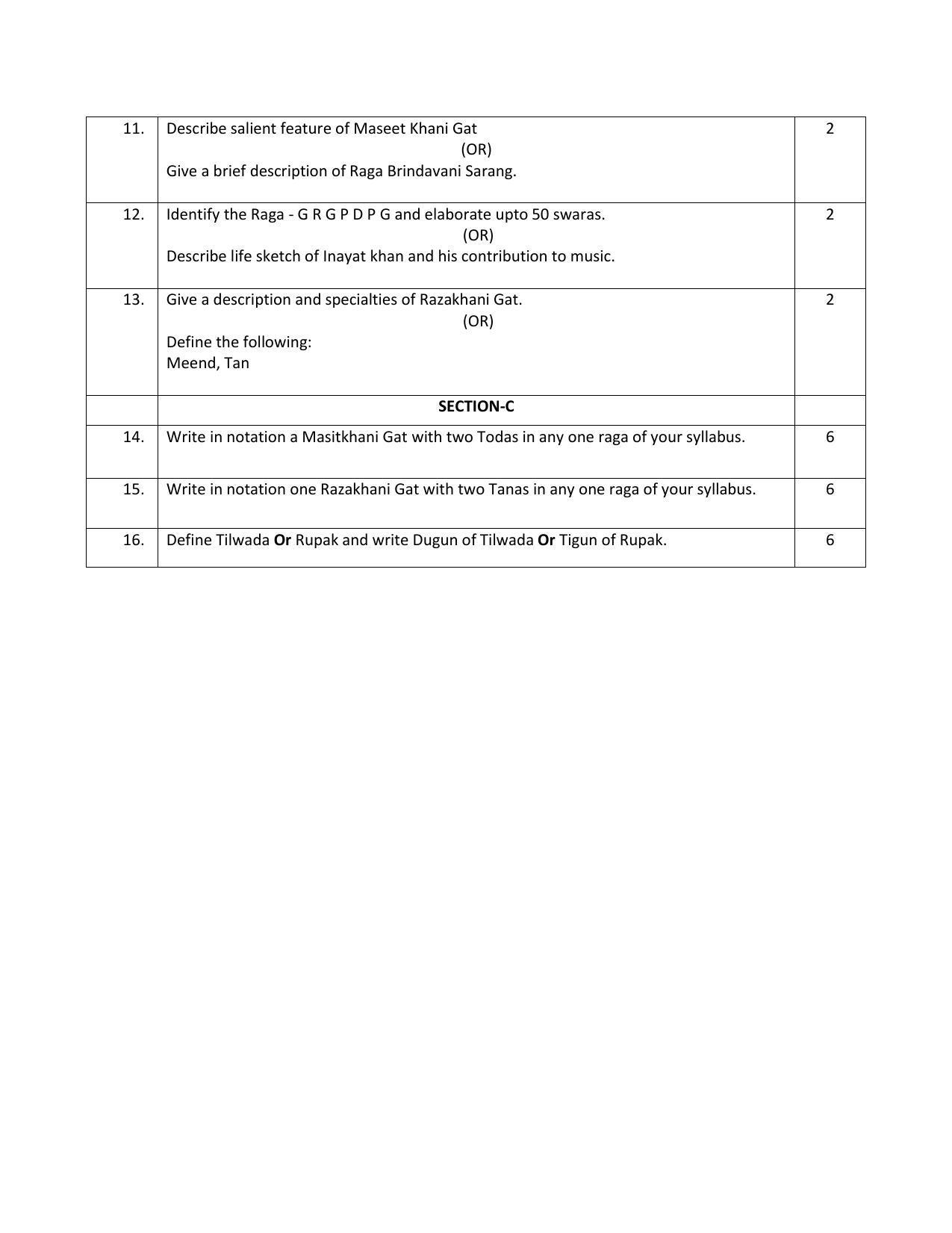 CBSE Class 10 Hindustani Music (Melodic) Sample Papers 2023 - Page 3