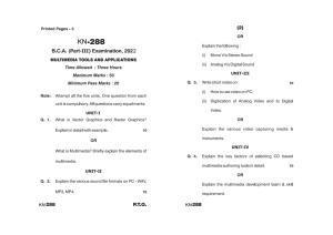 Sarguja University Question Paper July-2022 :   B.C.A  Part Three Multimedia Tools & App. Paper I