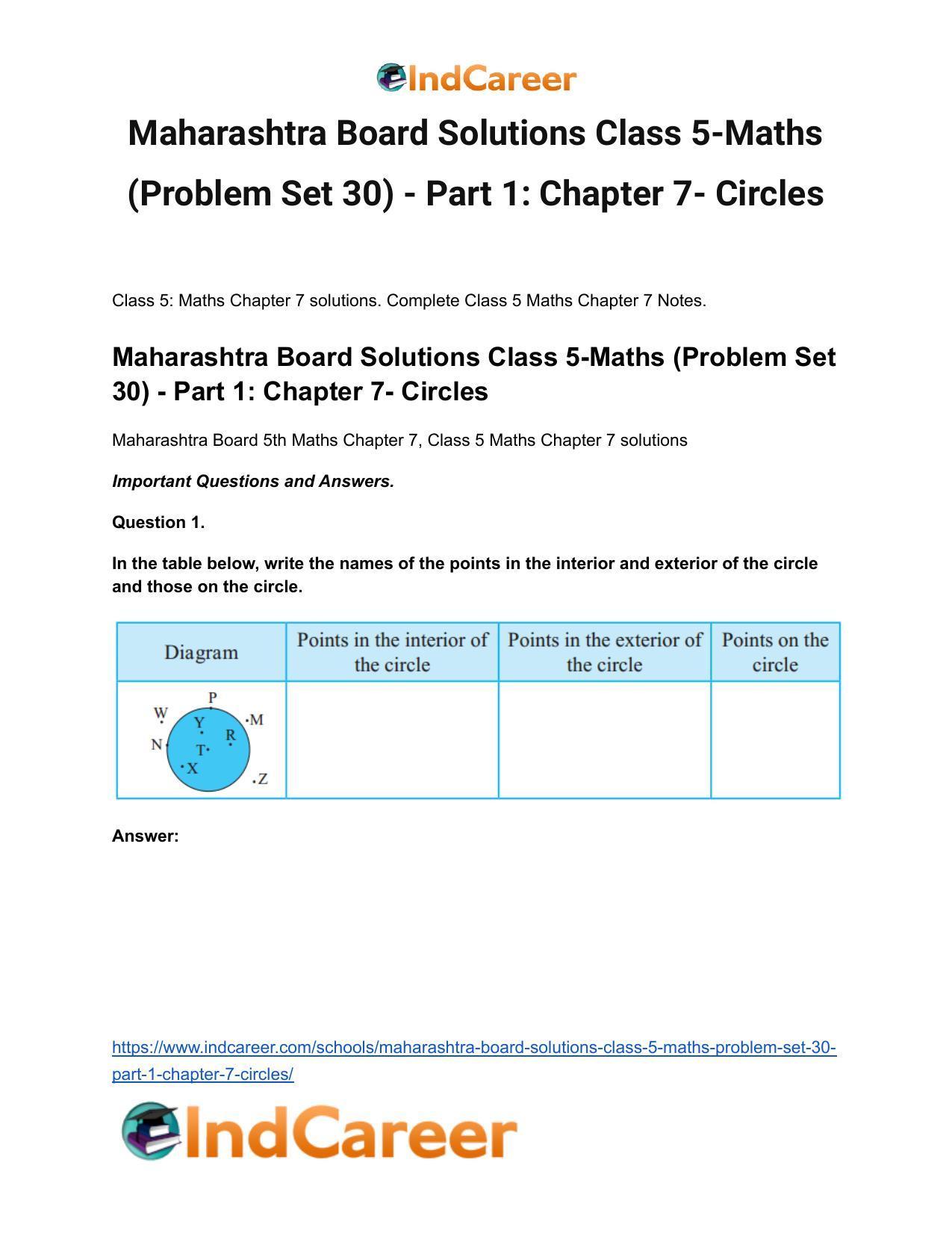 Maharashtra Board Solutions Class 5-Maths (Problem Set 30) - Part 1: Chapter 7- Circles - Page 2