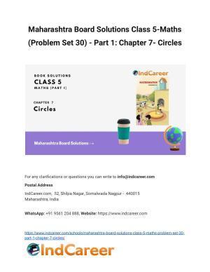 Maharashtra Board Solutions Class 5-Maths (Problem Set 30) - Part 1: Chapter 7- Circles