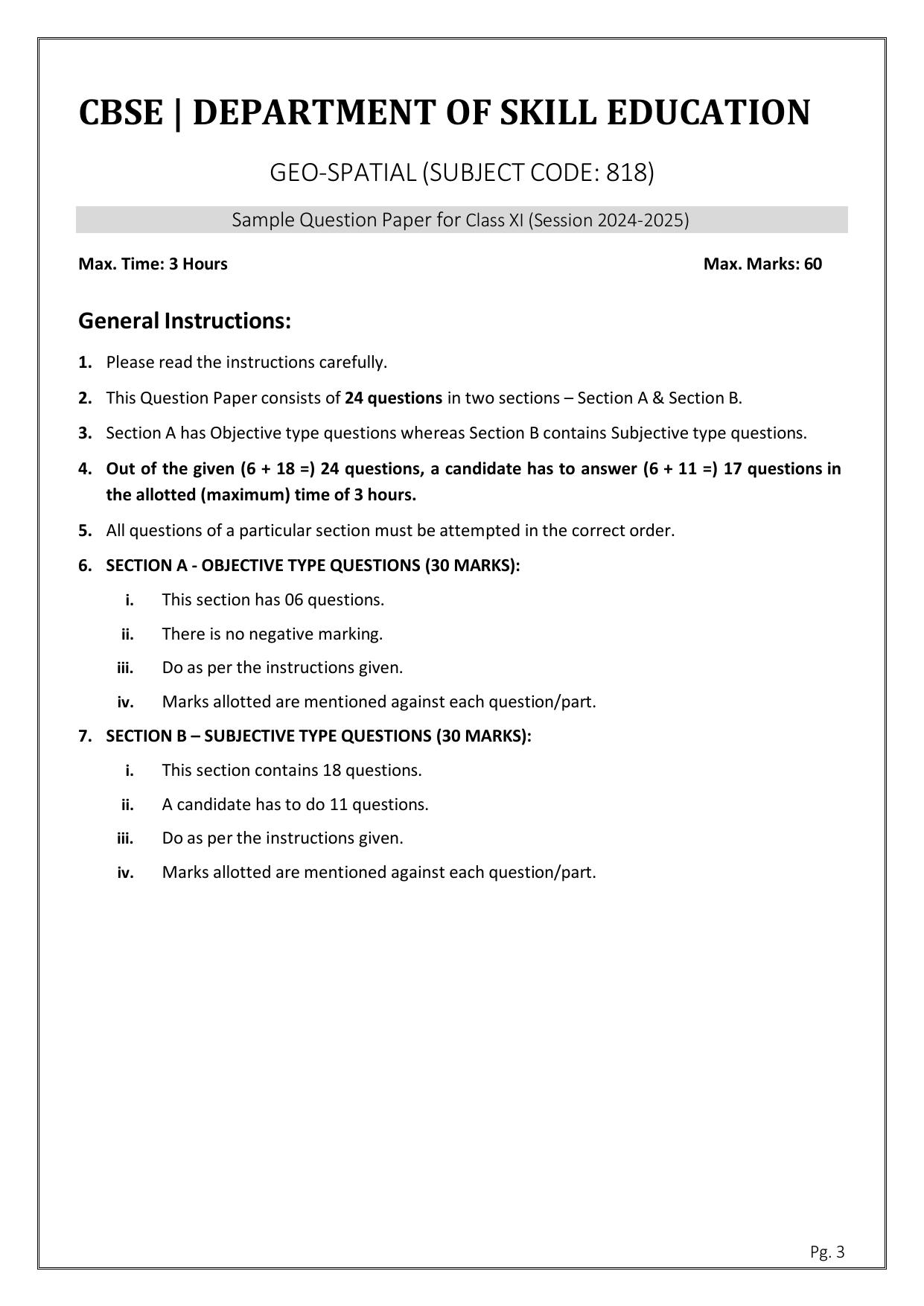 CBSE Class 11: Geospatial Technology 2025 Sample Paper - Page 3