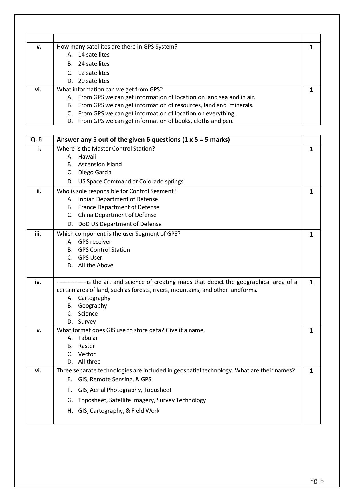 CBSE Class 11: Geospatial Technology 2025 Sample Paper - Page 8