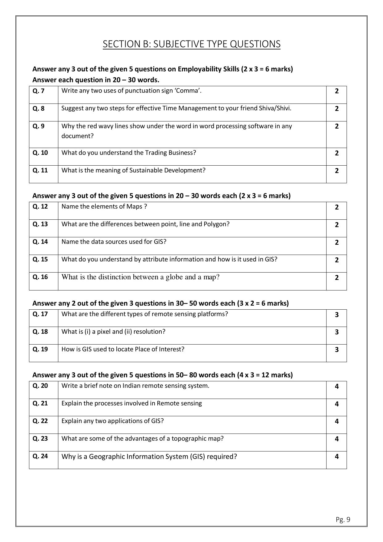 CBSE Class 11: Geospatial Technology 2025 Sample Paper - Page 9