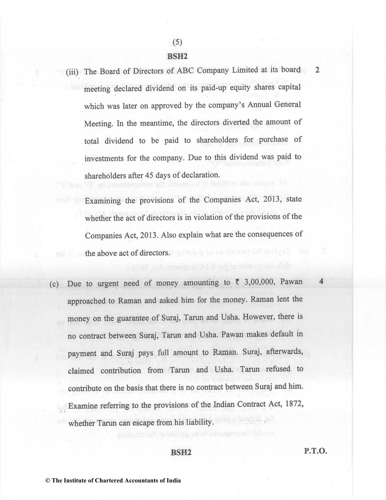 CA Inter Dec 2021 Question Paper - Paper 2 – Corporate and Other Laws - Page 5