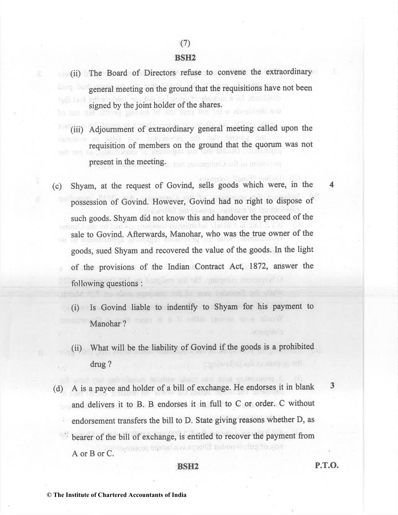 CA Inter Dec 2021 Question Paper - Paper 2 – Corporate and Other Laws - Page 7