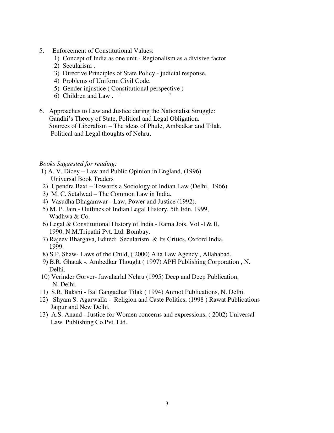 RTMNU Post Graduate Teaching Department of Law of MASTER OF LAWS (CBCS) (LL.M. PROGRAM) Syllabus. - Page 3