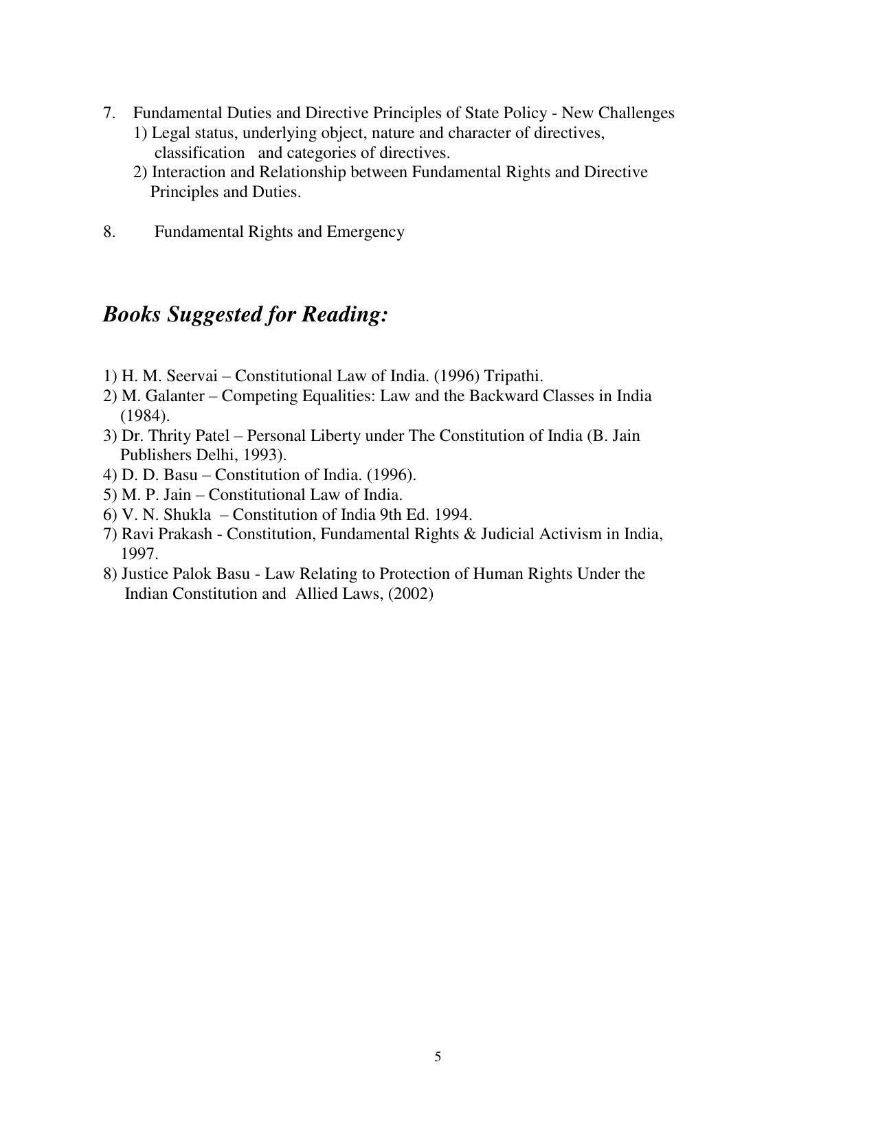 RTMNU Post Graduate Teaching Department of Law of MASTER OF LAWS (CBCS) (LL.M. PROGRAM) Syllabus. - Page 5