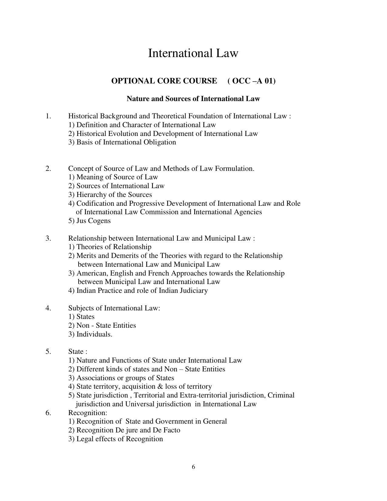 RTMNU Post Graduate Teaching Department of Law of MASTER OF LAWS (CBCS) (LL.M. PROGRAM) Syllabus. - Page 6